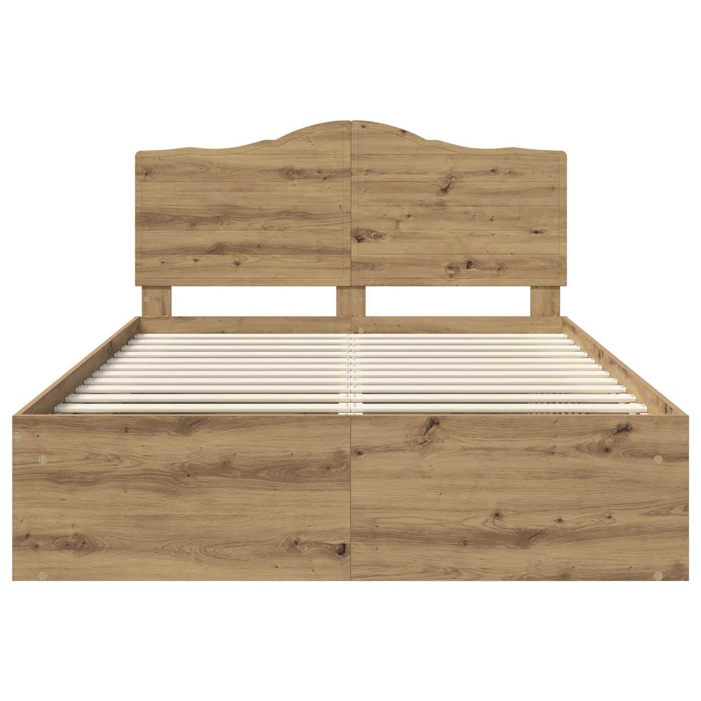 Bed Frame Artisian Oak 140 x 190 cm Solid Pine Wood