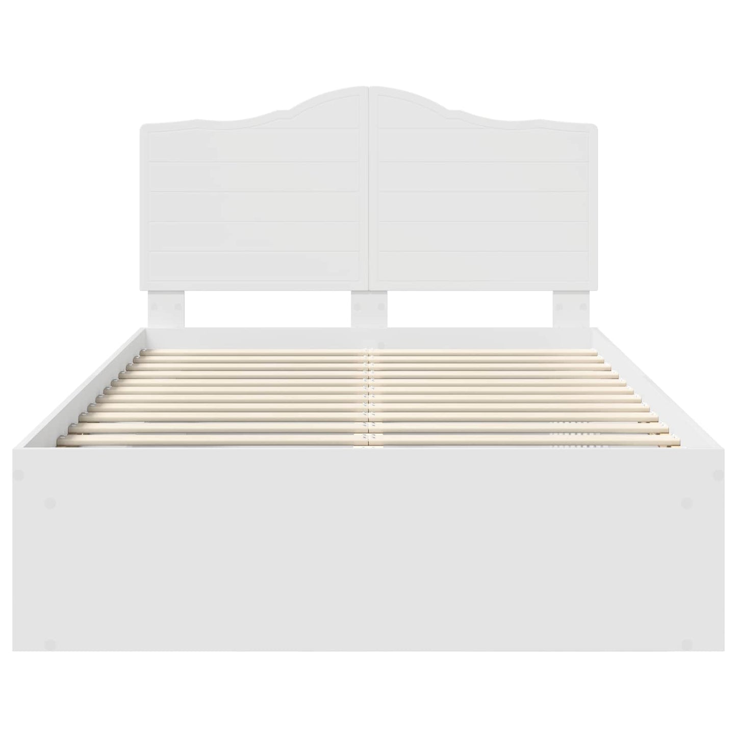 Bed Frame with Headboard White 135 x 190 cm Solid Pine Wood