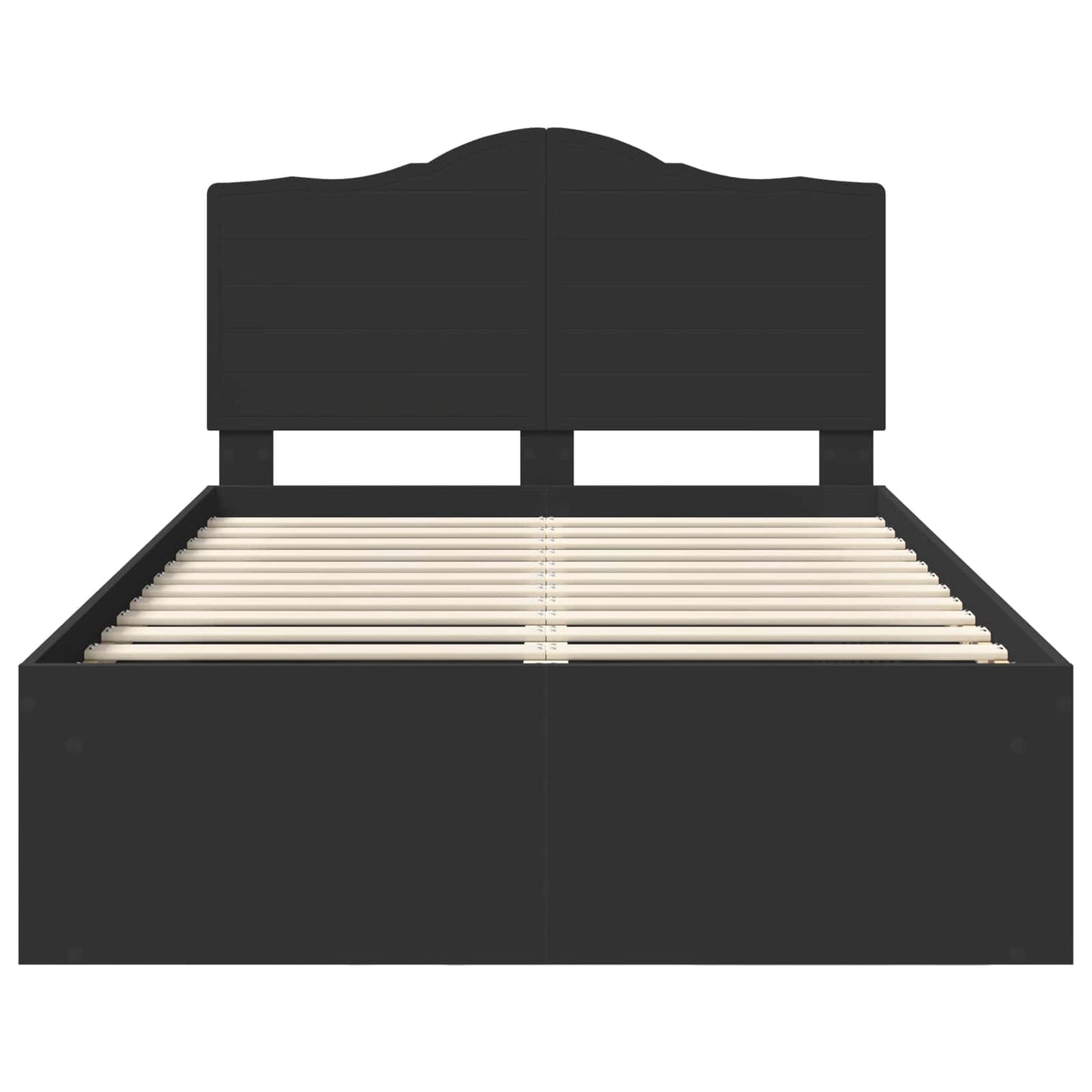 Bed Frame with Headboard Black 135 x 190 cm Solid Pine Wood