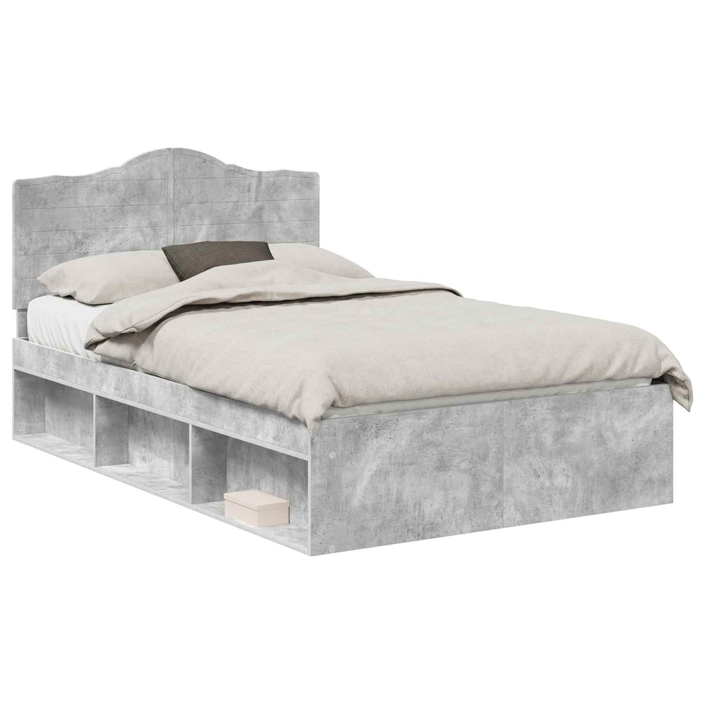 Bed Frame Concerte Grey 135 x 190 cm Solid Pine Wood