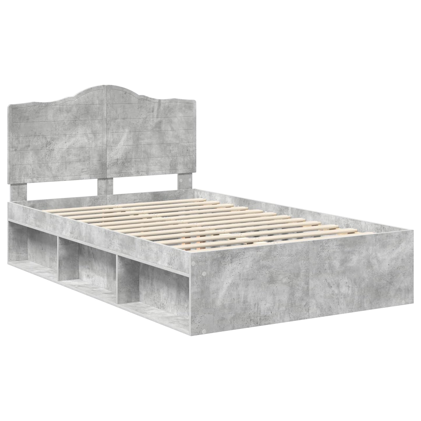 Bed Frame Concerte Grey 135 x 190 cm Solid Pine Wood