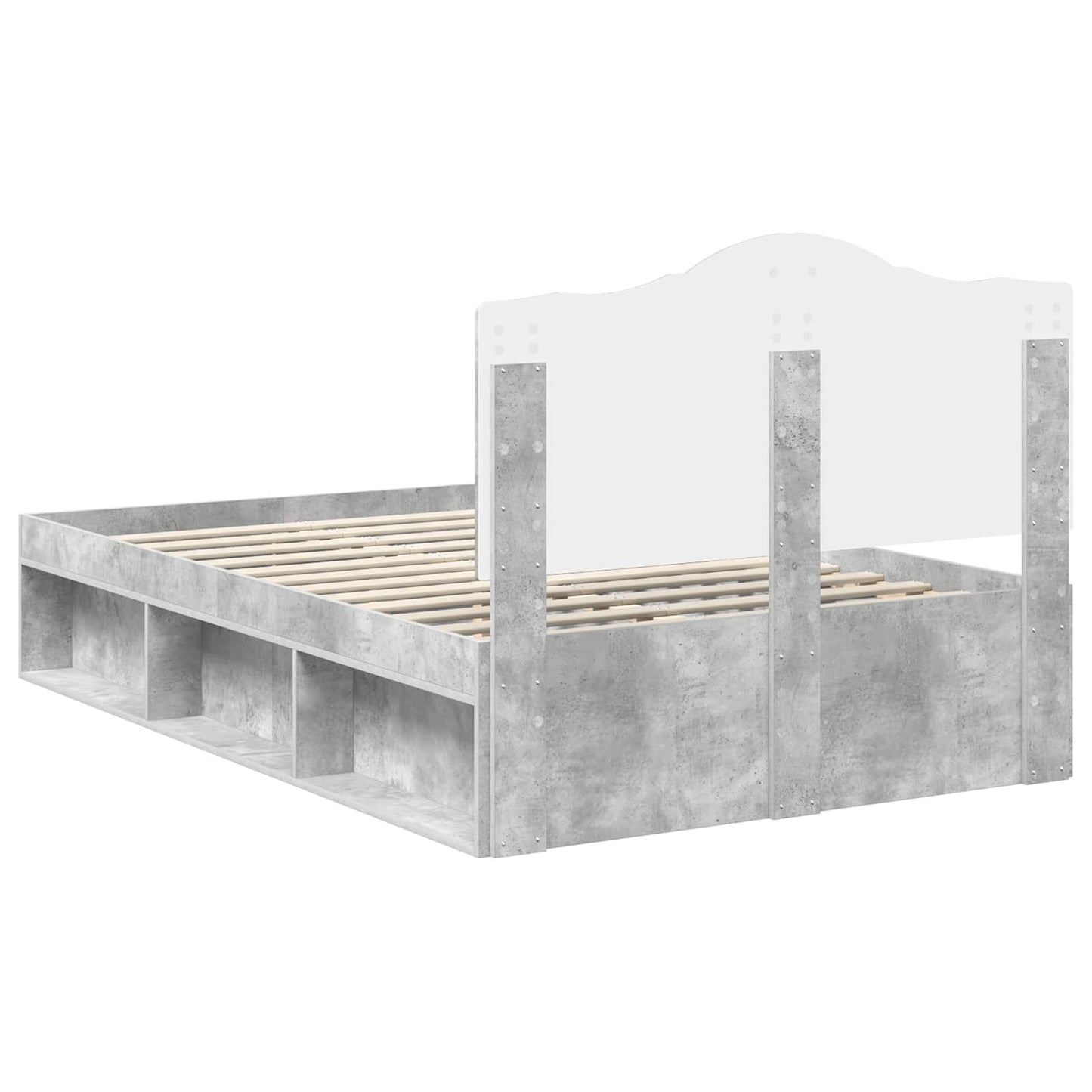 Bed Frame Concerte Grey 135 x 190 cm Solid Pine Wood