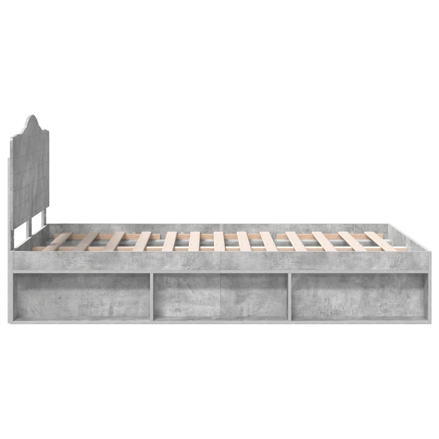 Bed Frame Concerte Grey 135 x 190 cm Solid Pine Wood