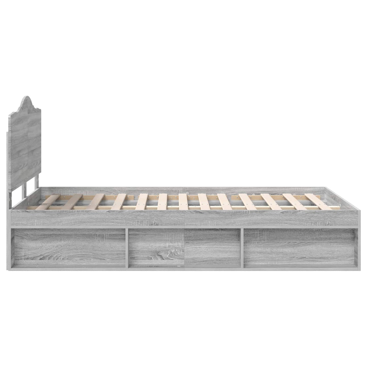 Bed Frame Grey Sonoma 120 x 200 cm Solid Pine Wood