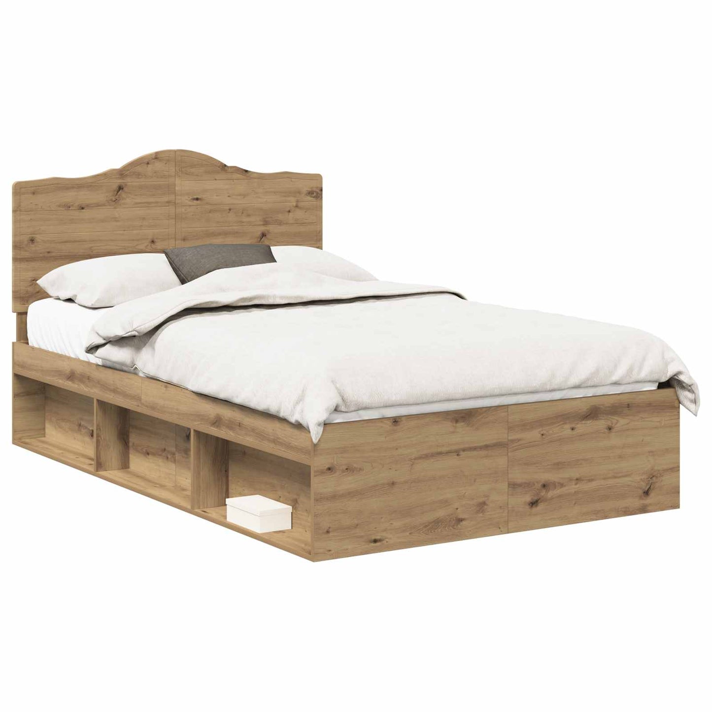 Bed Frame Artisian Oak 120 x 200 cm Solid Pine Wood