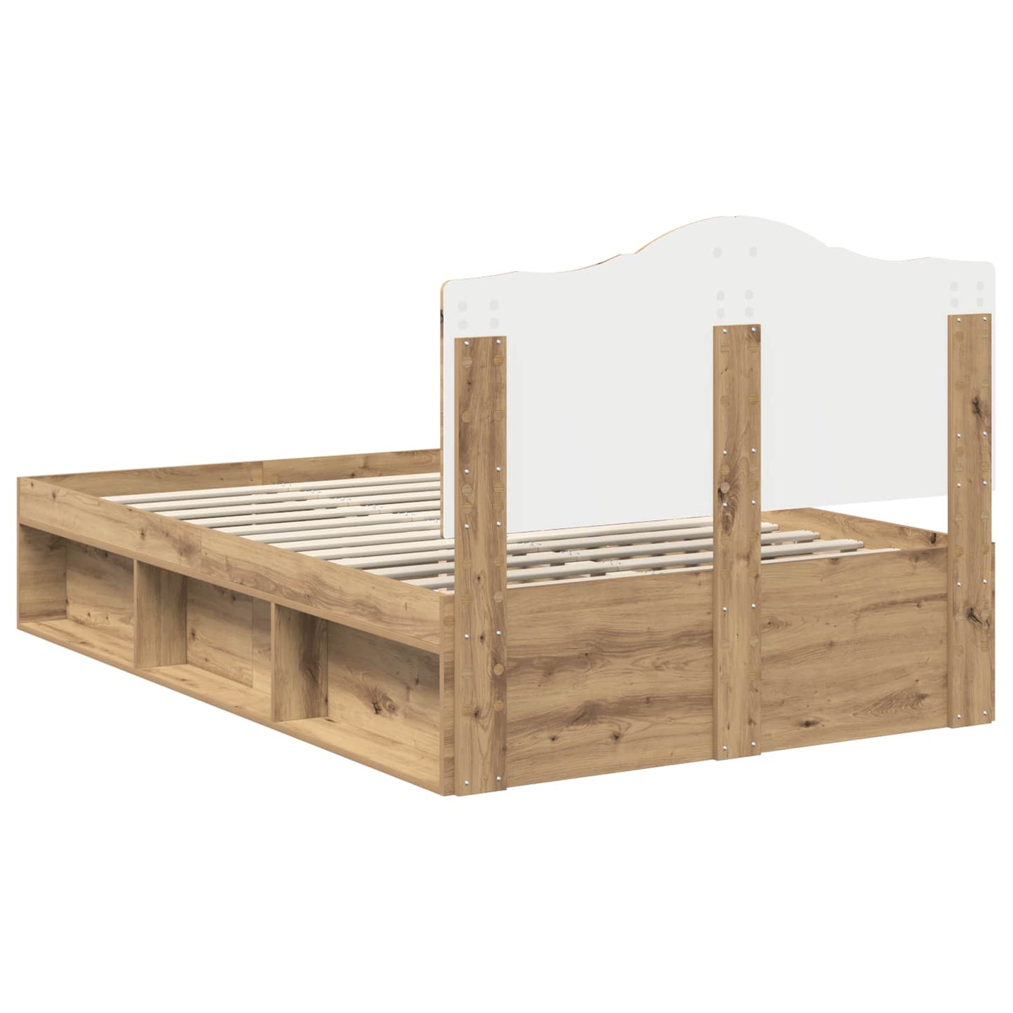Bed Frame Artisian Oak 120 x 200 cm Solid Pine Wood