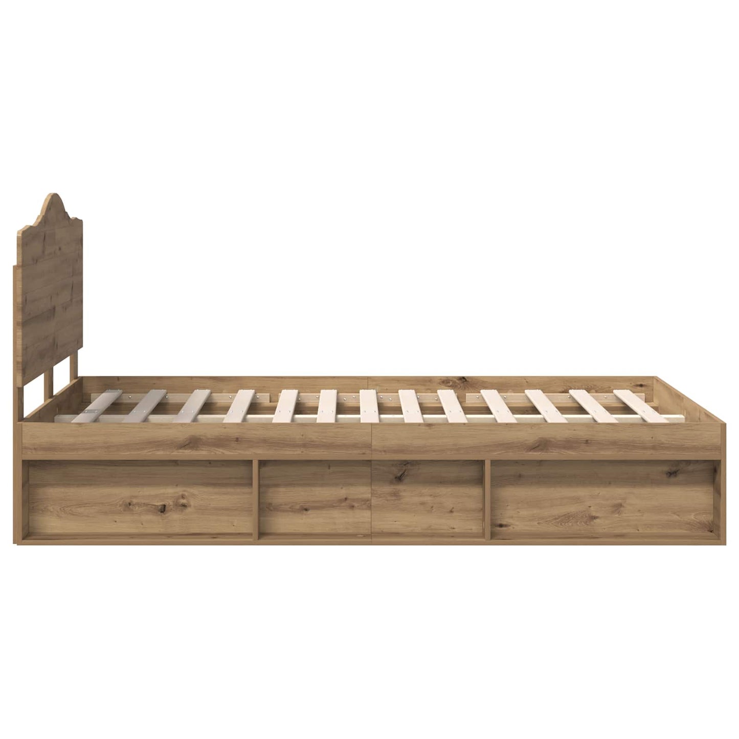 Bed Frame Artisian Oak 120 x 200 cm Solid Pine Wood