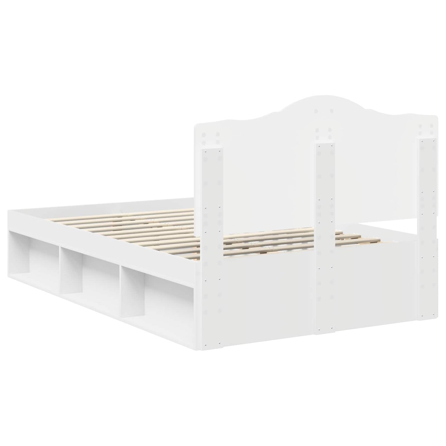 Bed Frame with Headboard White 120 x 190 cm Solid Pine Wood