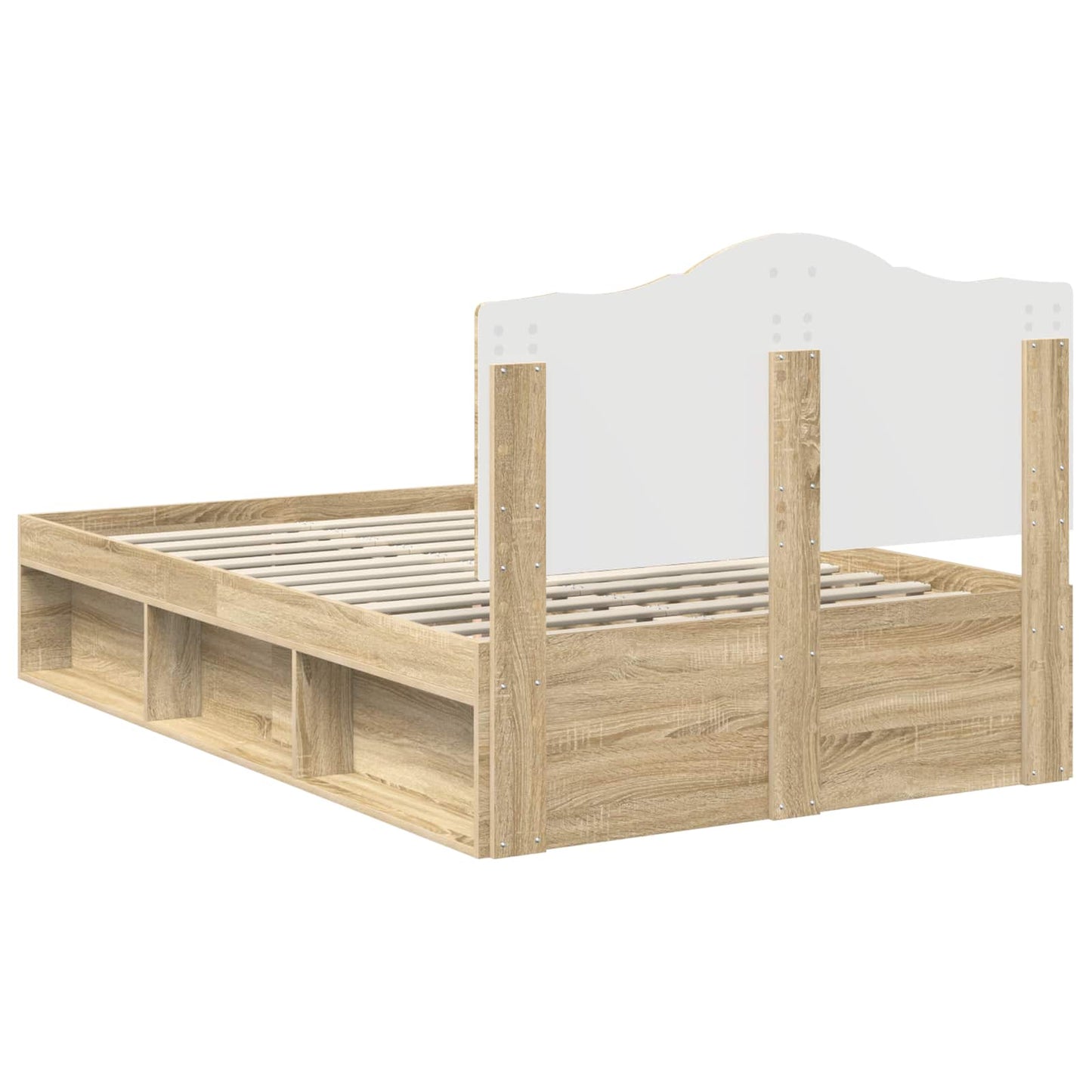 Bed Frame with Headboard Sonoma 120 x 190 cm Solid Pine Wood
