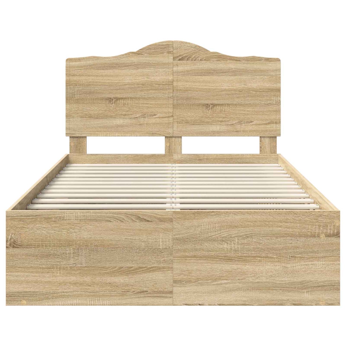 Bed Frame with Headboard Sonoma 120 x 190 cm Solid Pine Wood