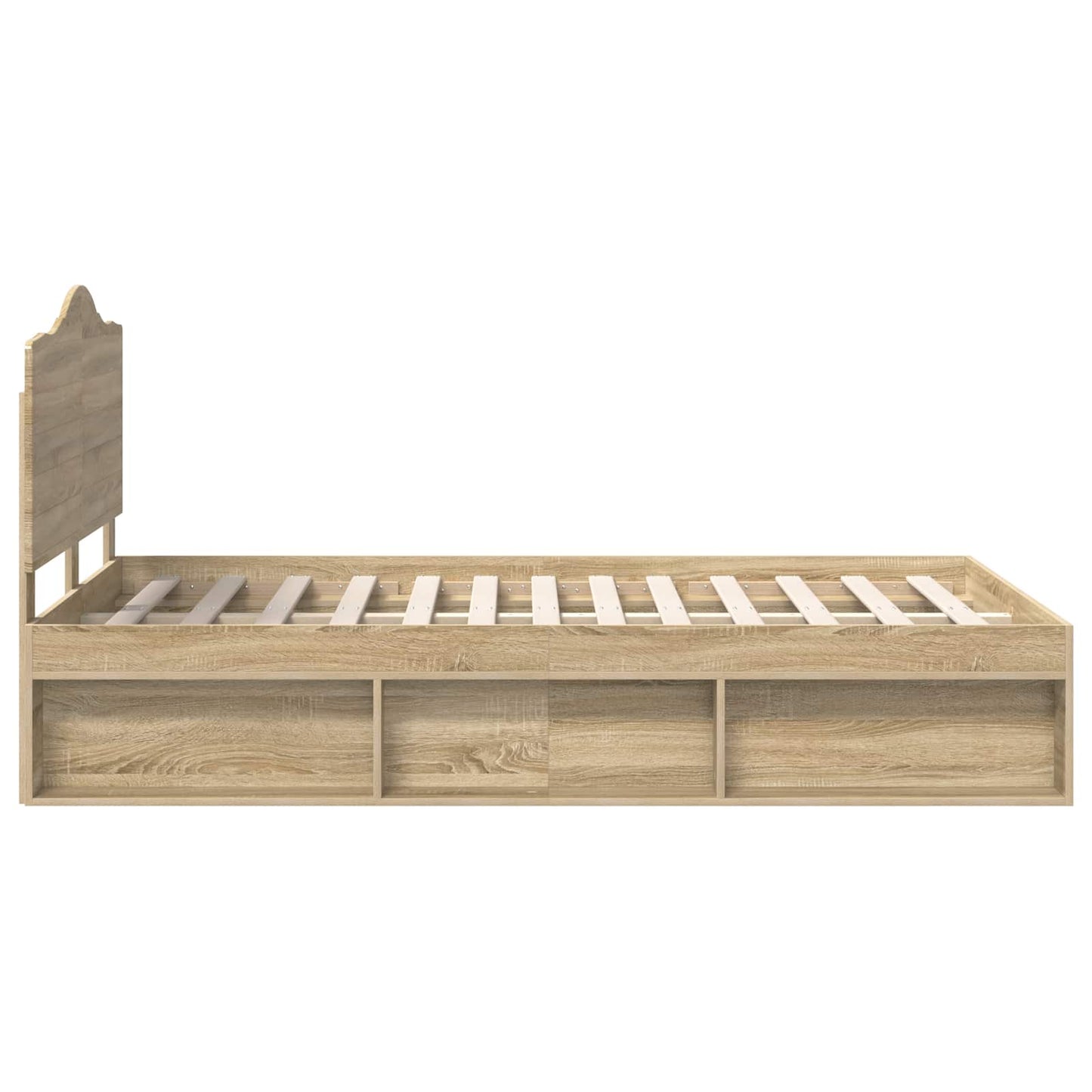 Bed Frame with Headboard Sonoma 120 x 190 cm Solid Pine Wood