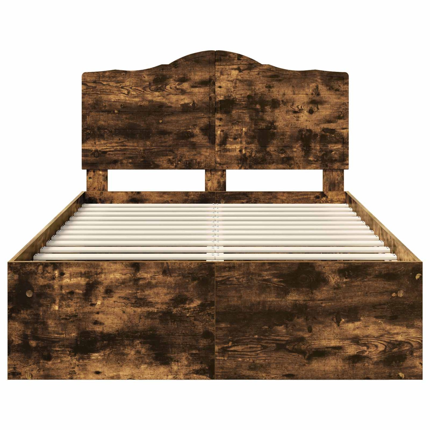 Bed Frame Smoked Oak 120 x 190 cm Solid Pine Wood