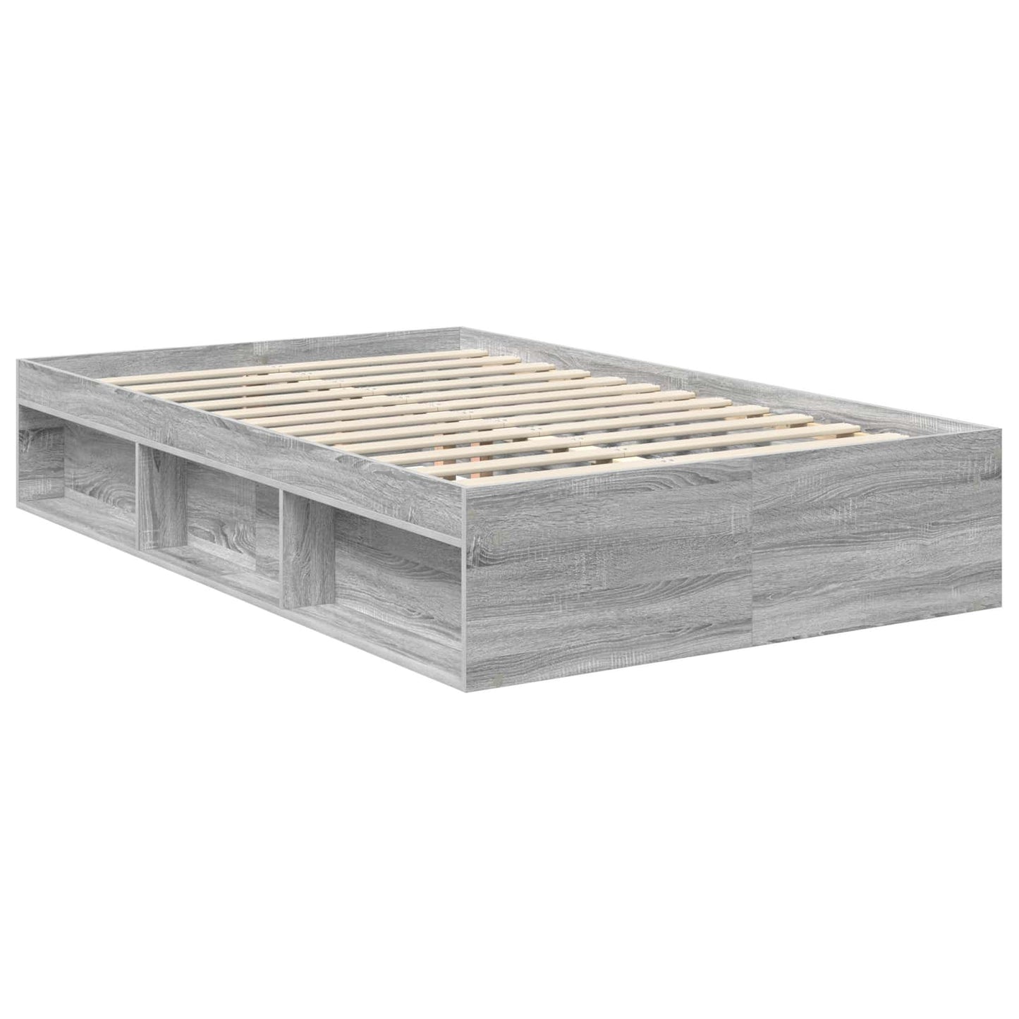 Bed Frame Grey Sonoma 120 x 190 cm Solid Pine Wood