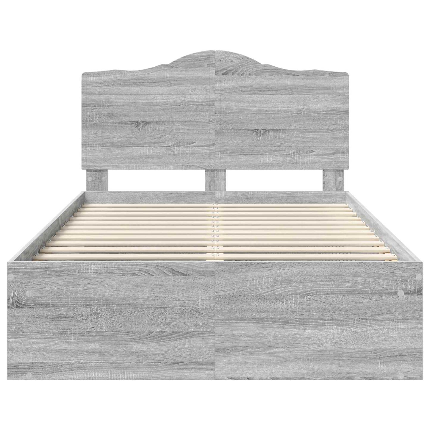 Bed Frame Grey Sonoma 120 x 190 cm Solid Pine Wood