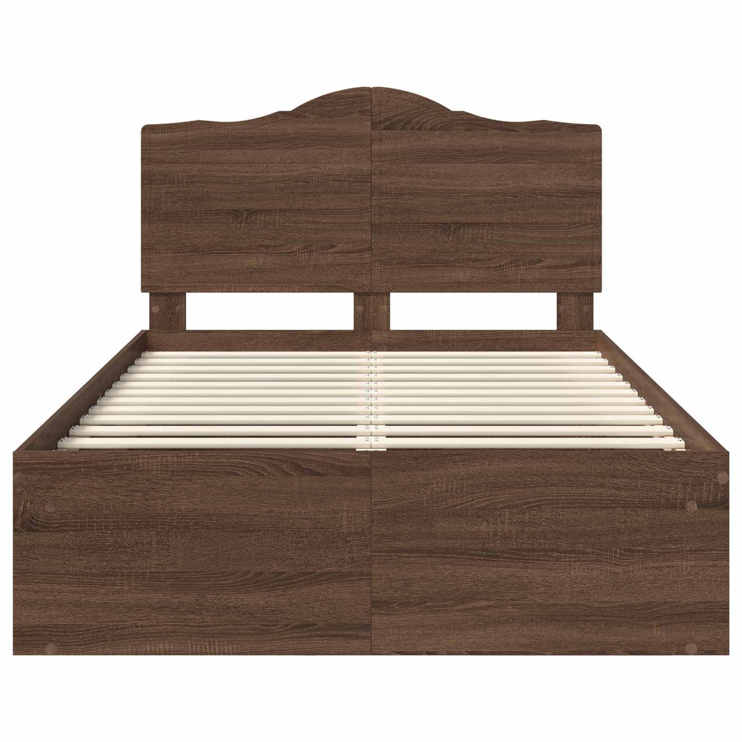 Bed Frame with Headboard Brown Oak 120 x 190 cm Solid Pine Wood