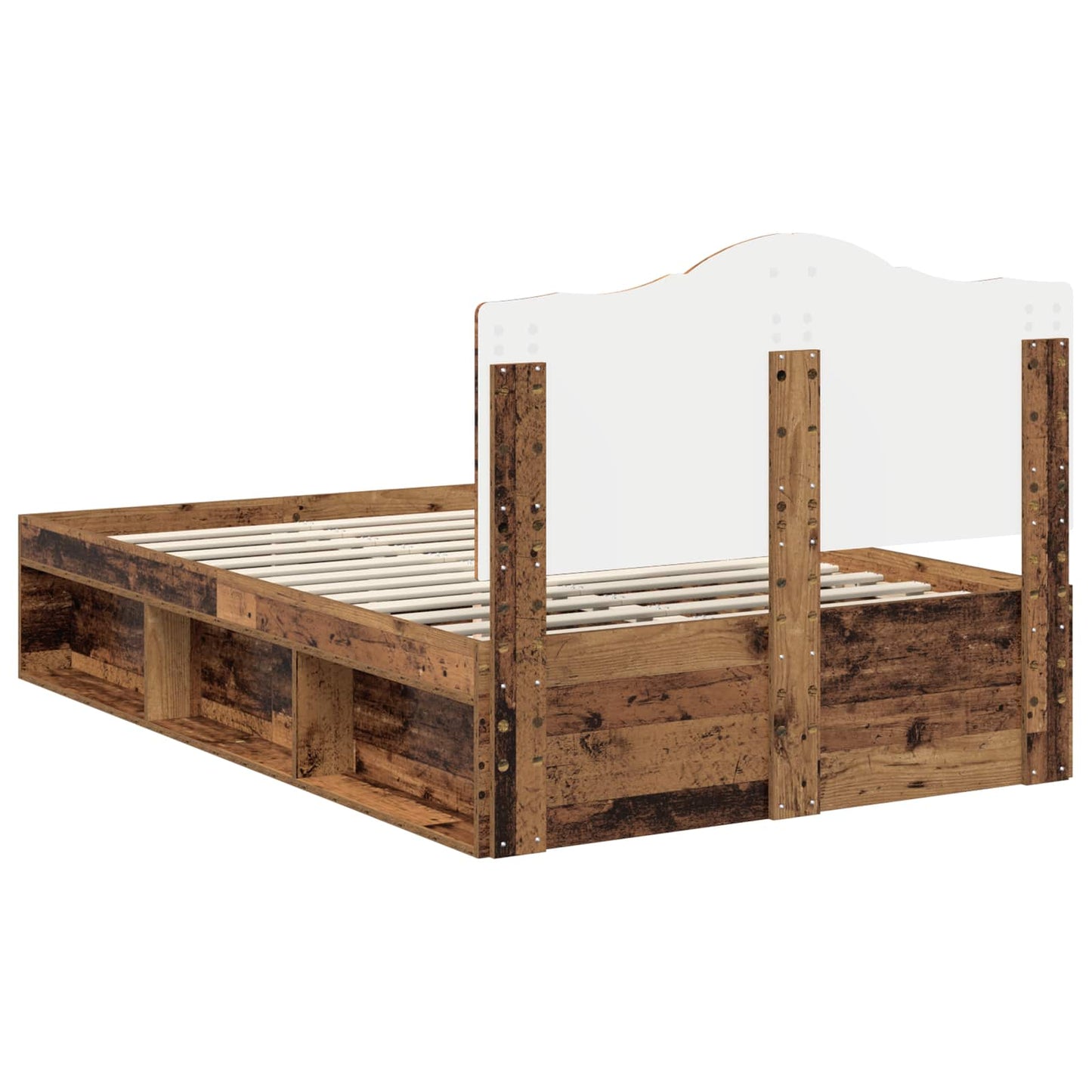 Bed Frame with Headboard Old Wood 120 x 190 cm Solid Pine Wood