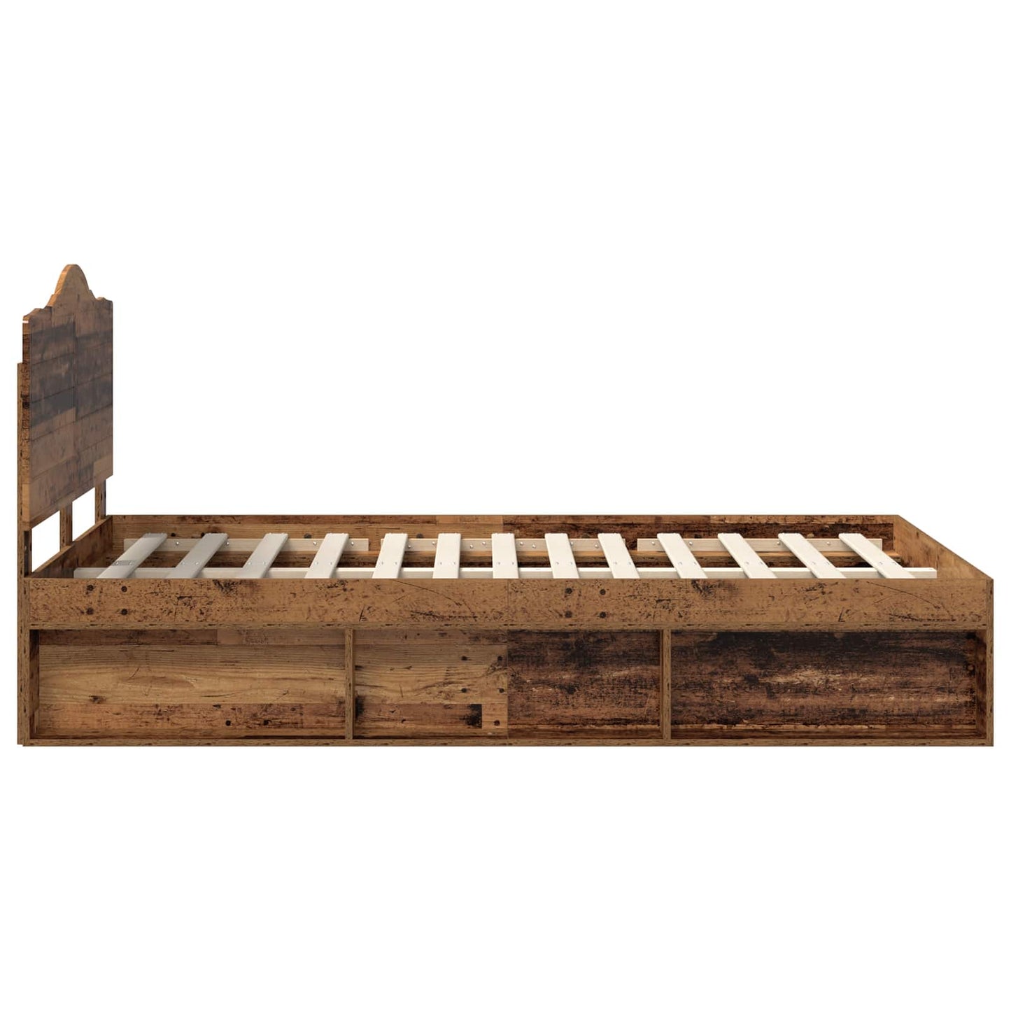 Bed Frame with Headboard Old Wood 120 x 190 cm Solid Pine Wood