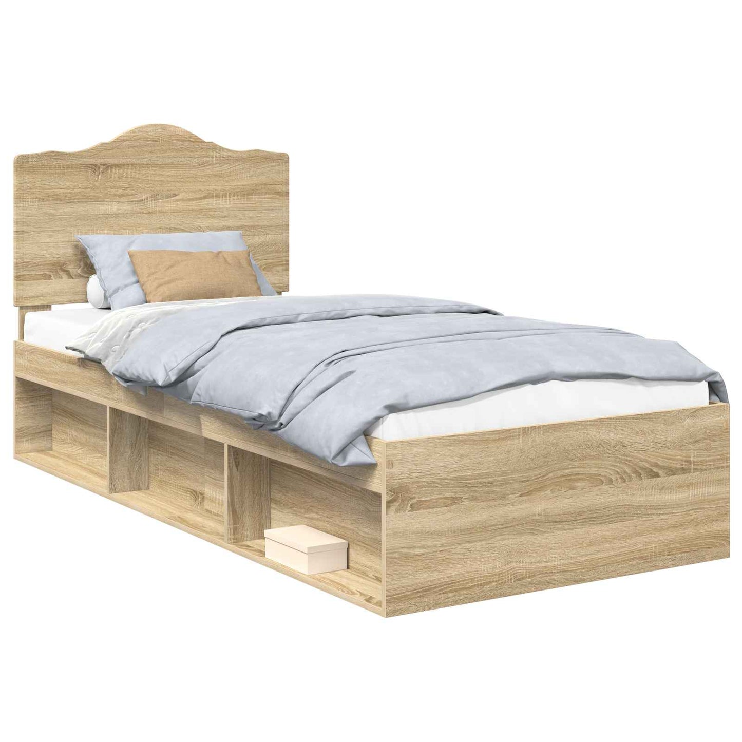 Bed Frame with Headboard Sonoma 100 x 200 cm Solid Pine Wood