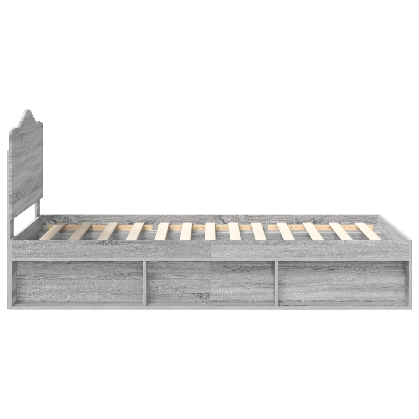 Bed Frame Grey Sonoma 100 x 200 cm Solid Pine Wood
