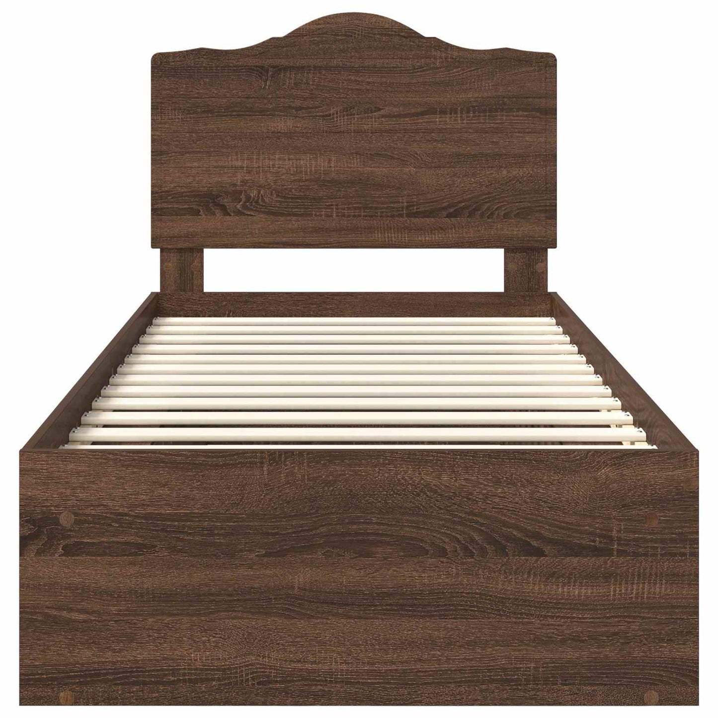 Bed Frame with Headboard Brown Oak 100 x 200 cm Solid Pine Wood