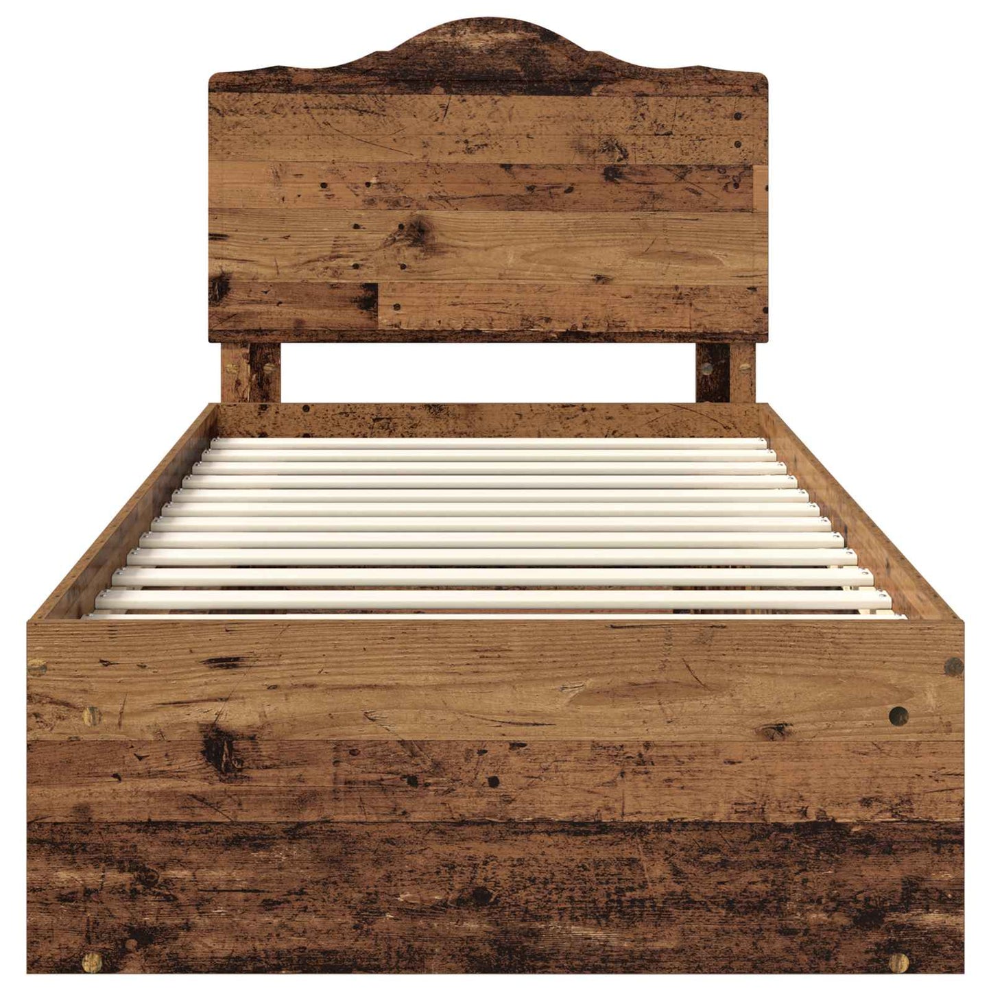 Bed Frame with Headboard Old Wood 100 x 200 cm Solid Pine Wood