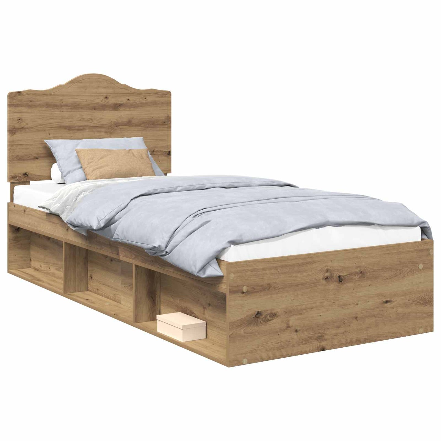 Bed Frame Artisian Oak 100 x 200 cm Solid Pine Wood