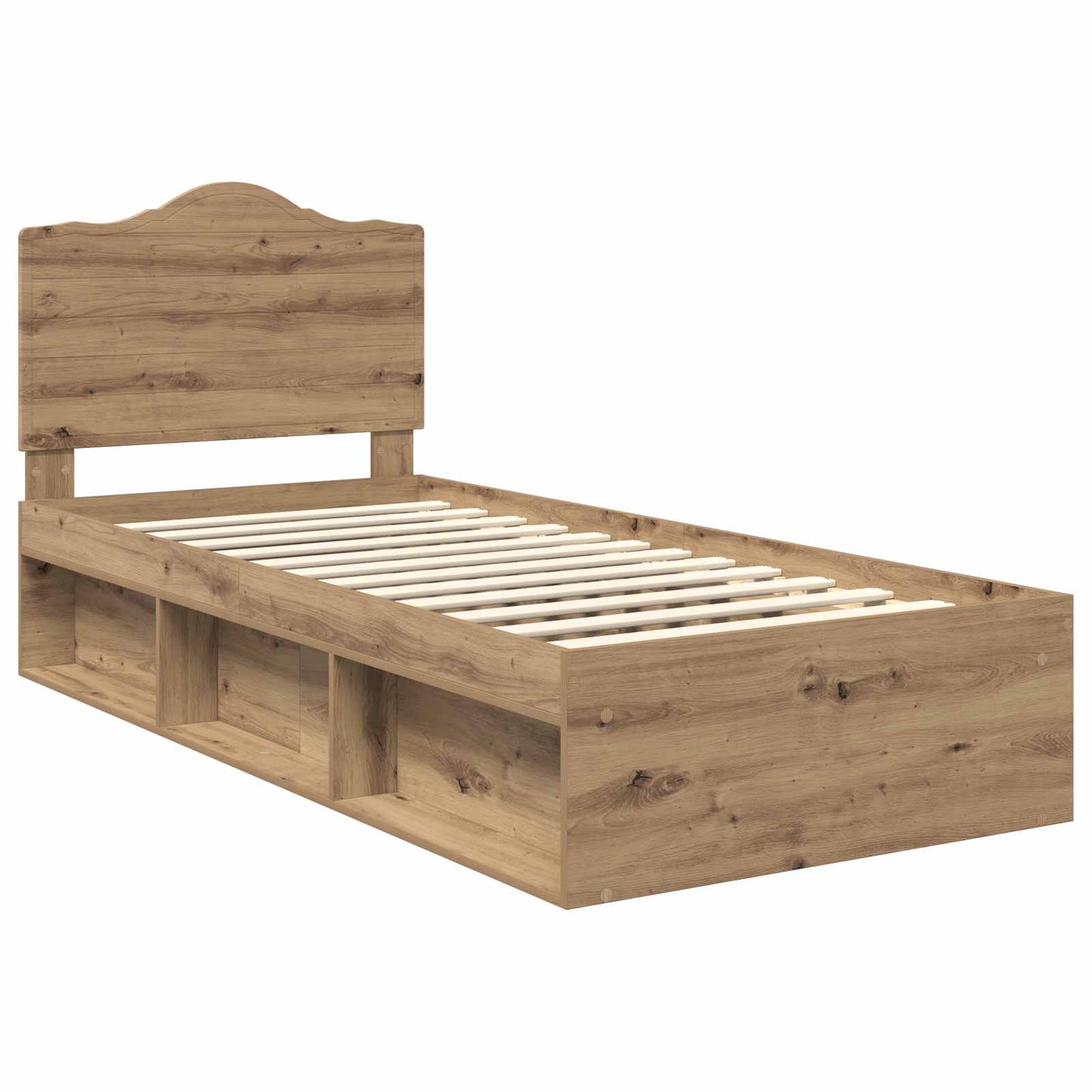 Bed Frame Artisian Oak 100 x 200 cm Solid Pine Wood