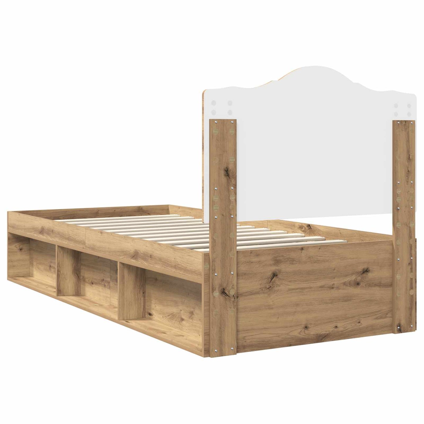 Bed Frame Artisian Oak 100 x 200 cm Solid Pine Wood