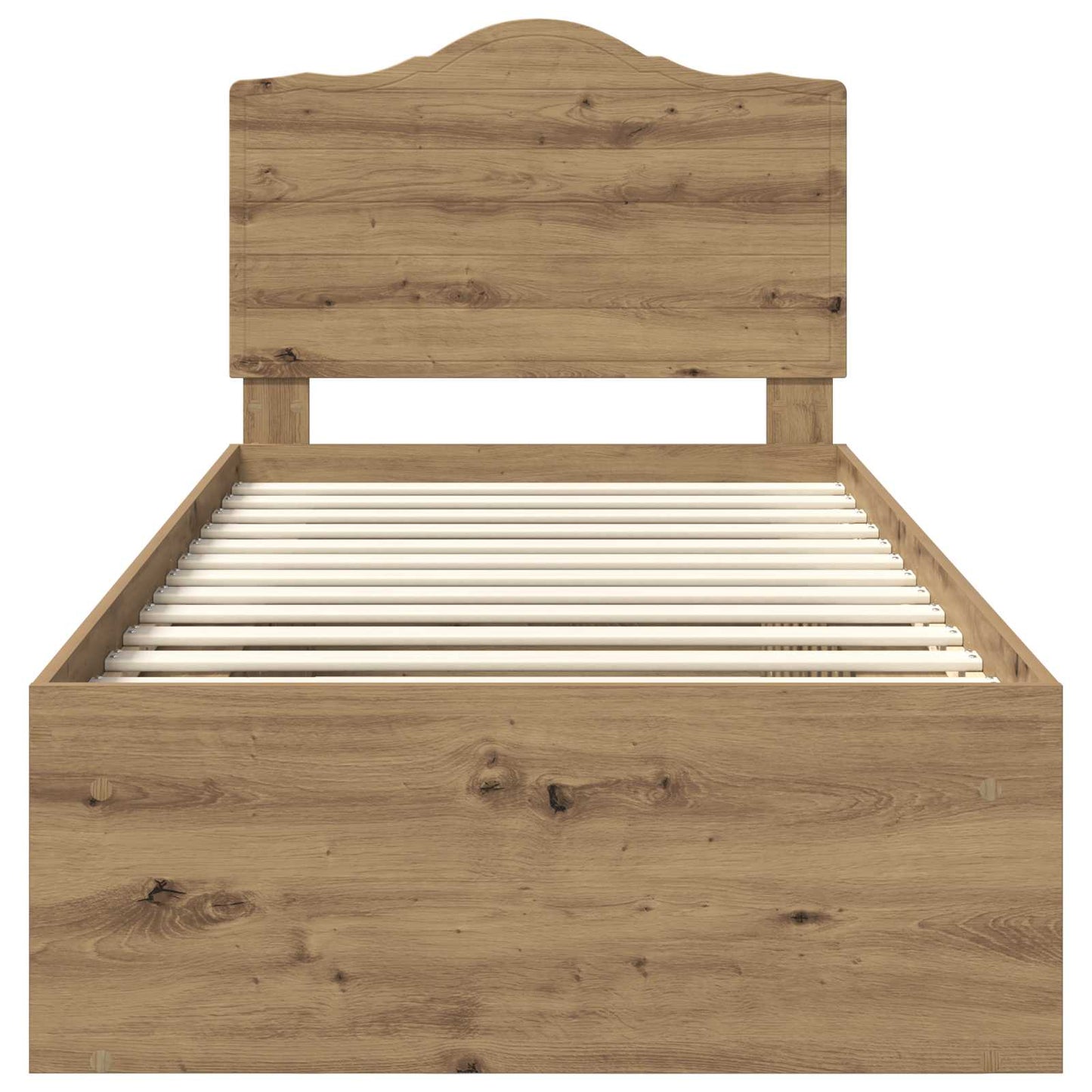 Bed Frame Artisian Oak 100 x 200 cm Solid Pine Wood