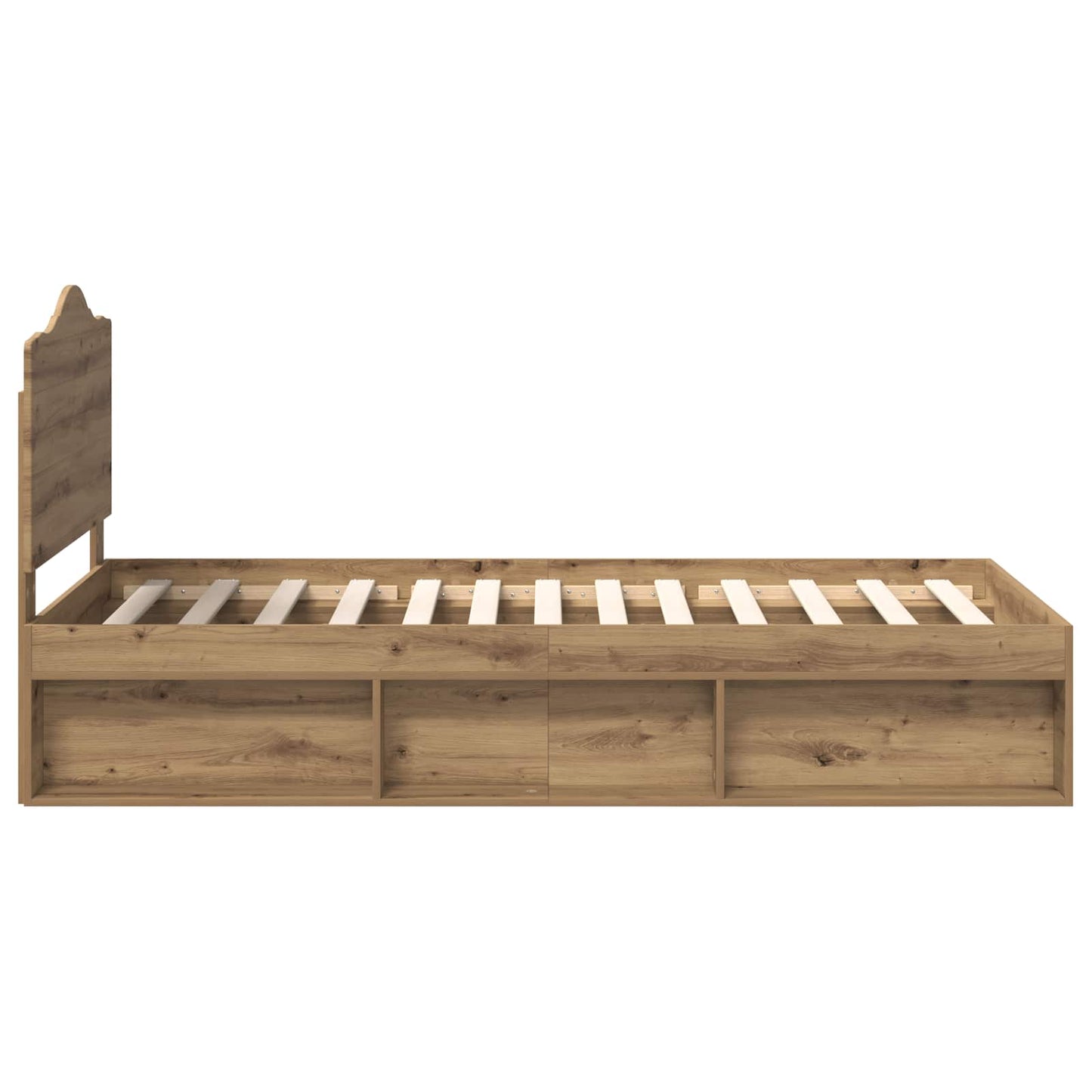 Bed Frame Artisian Oak 100 x 200 cm Solid Pine Wood