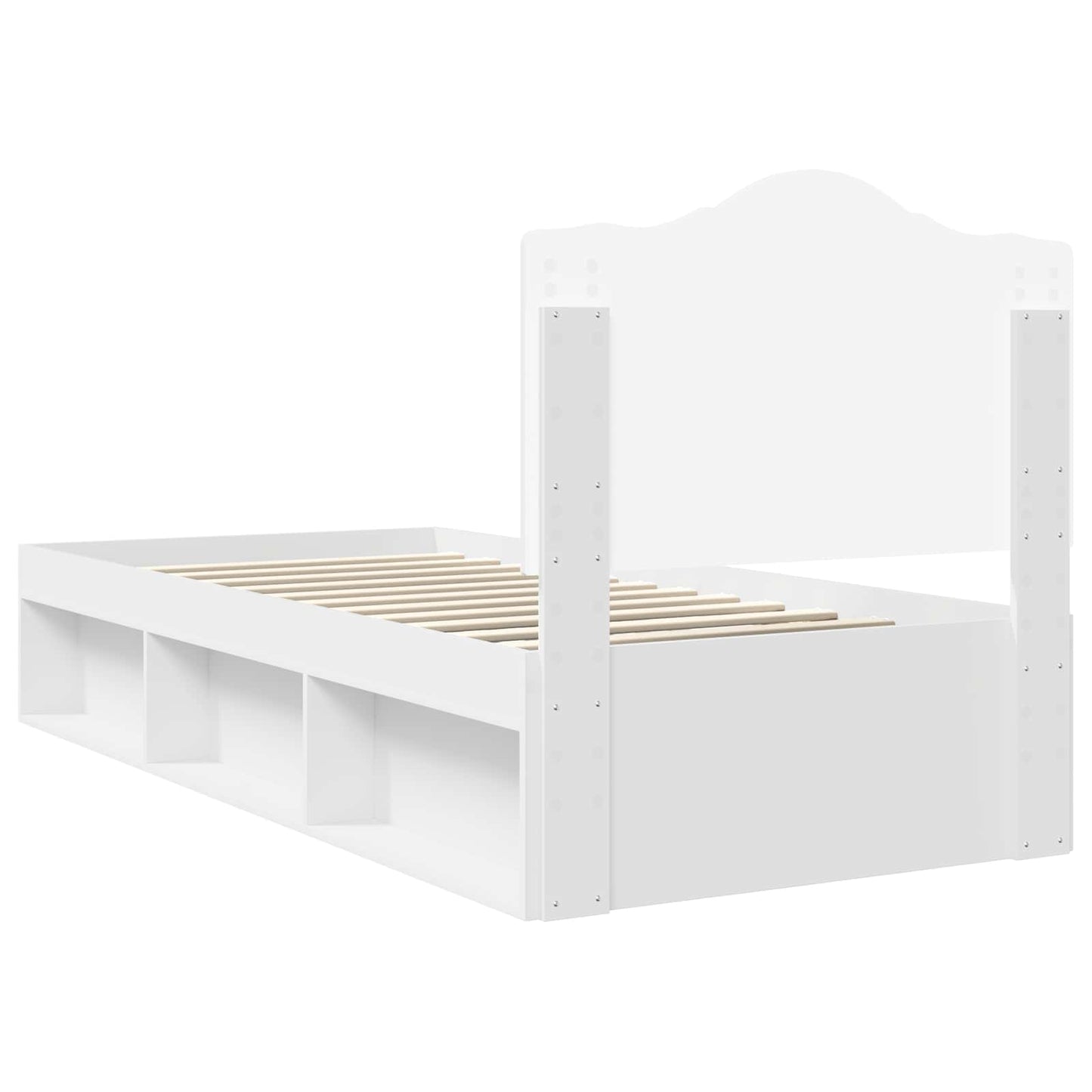 Bed Frame with Headboard White 90 x 200 cm Solid Pine Wood