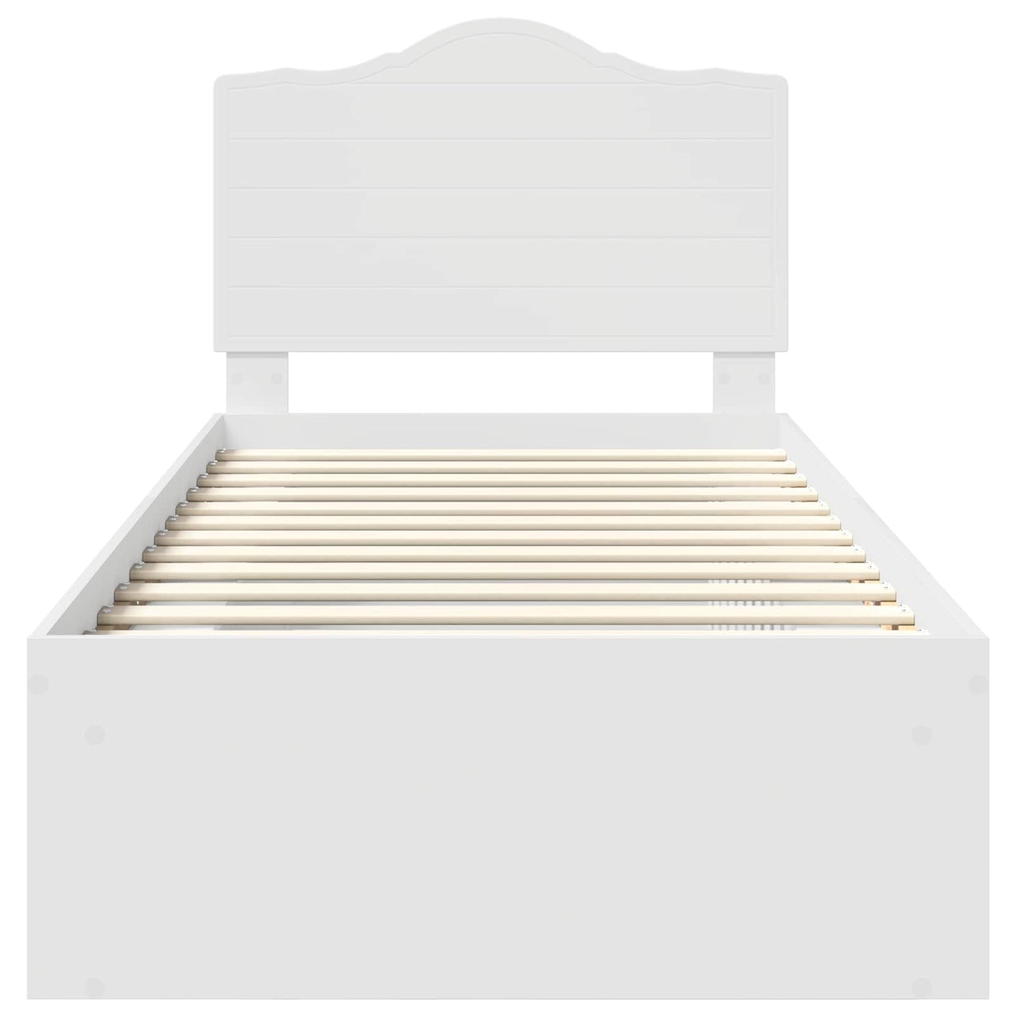 Bed Frame with Headboard White 90 x 200 cm Solid Pine Wood