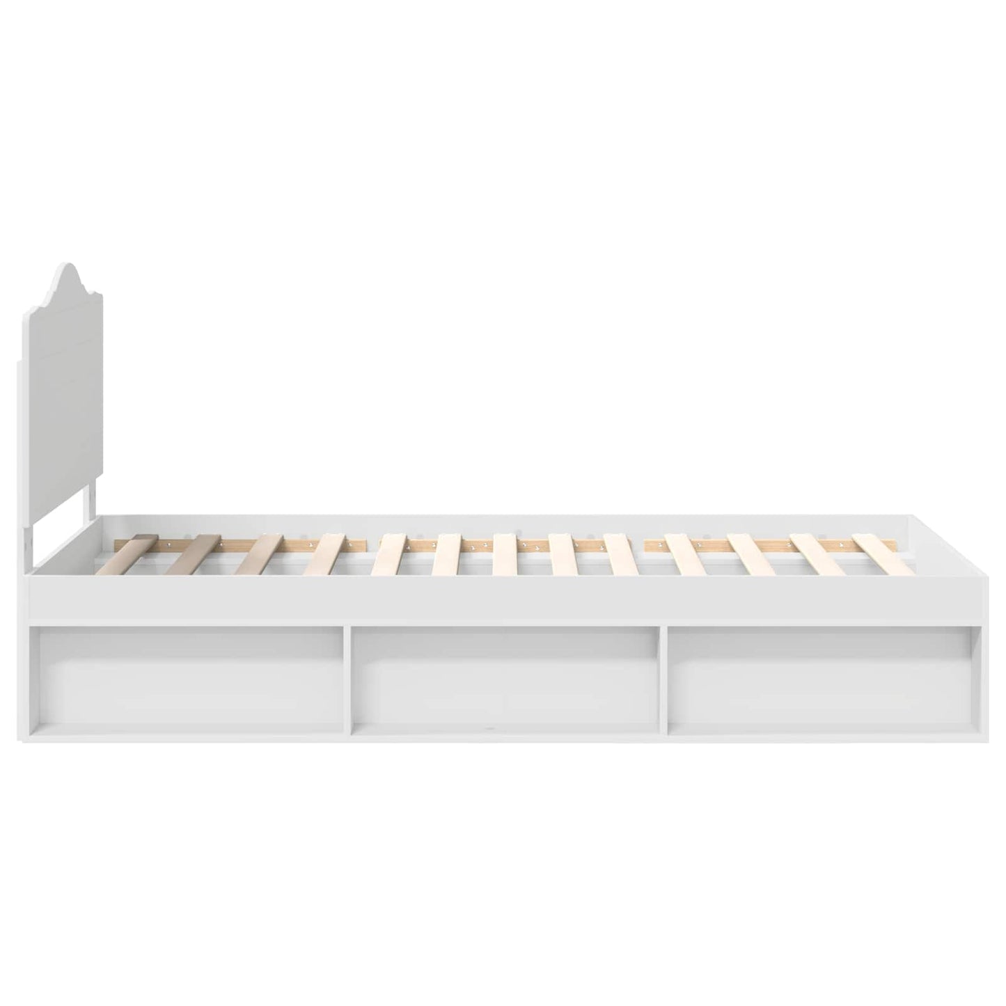 Bed Frame with Headboard White 90 x 200 cm Solid Pine Wood
