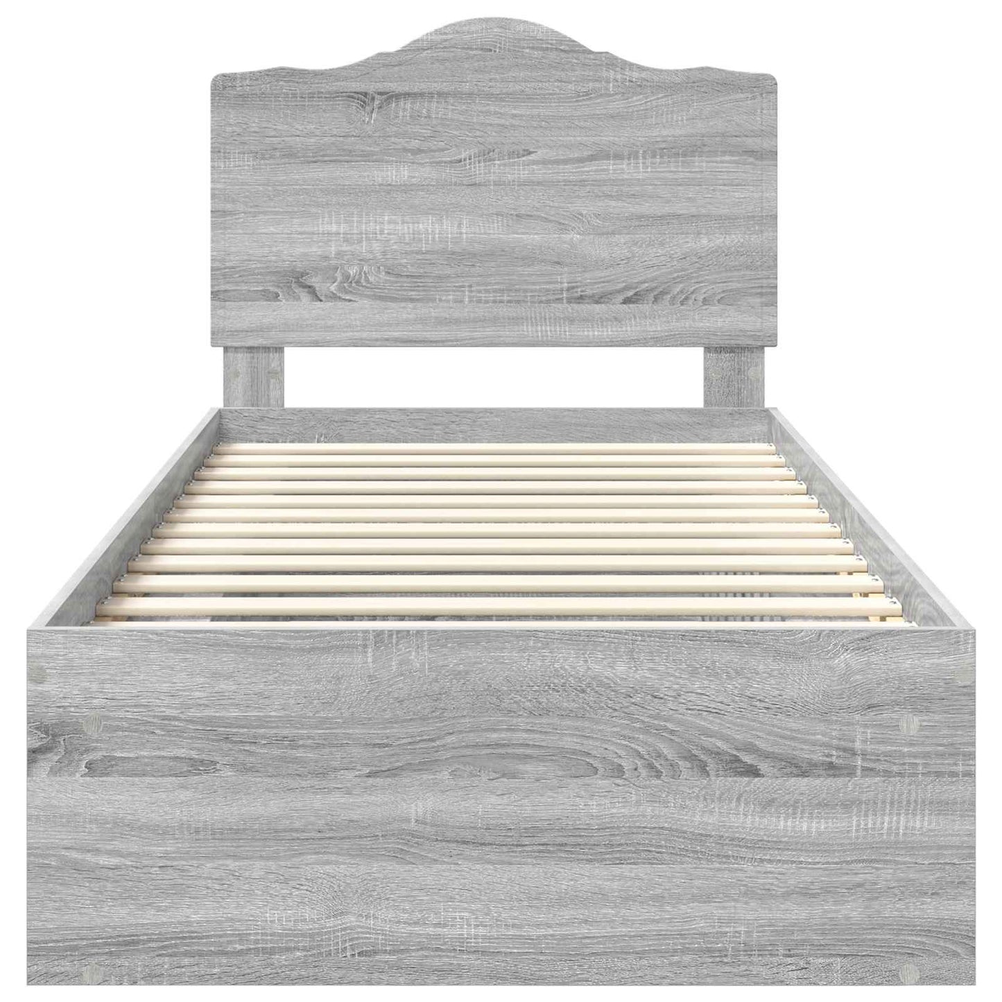 Bed Frame Grey Sonoma 90 x 200 cm Solid Pine Wood