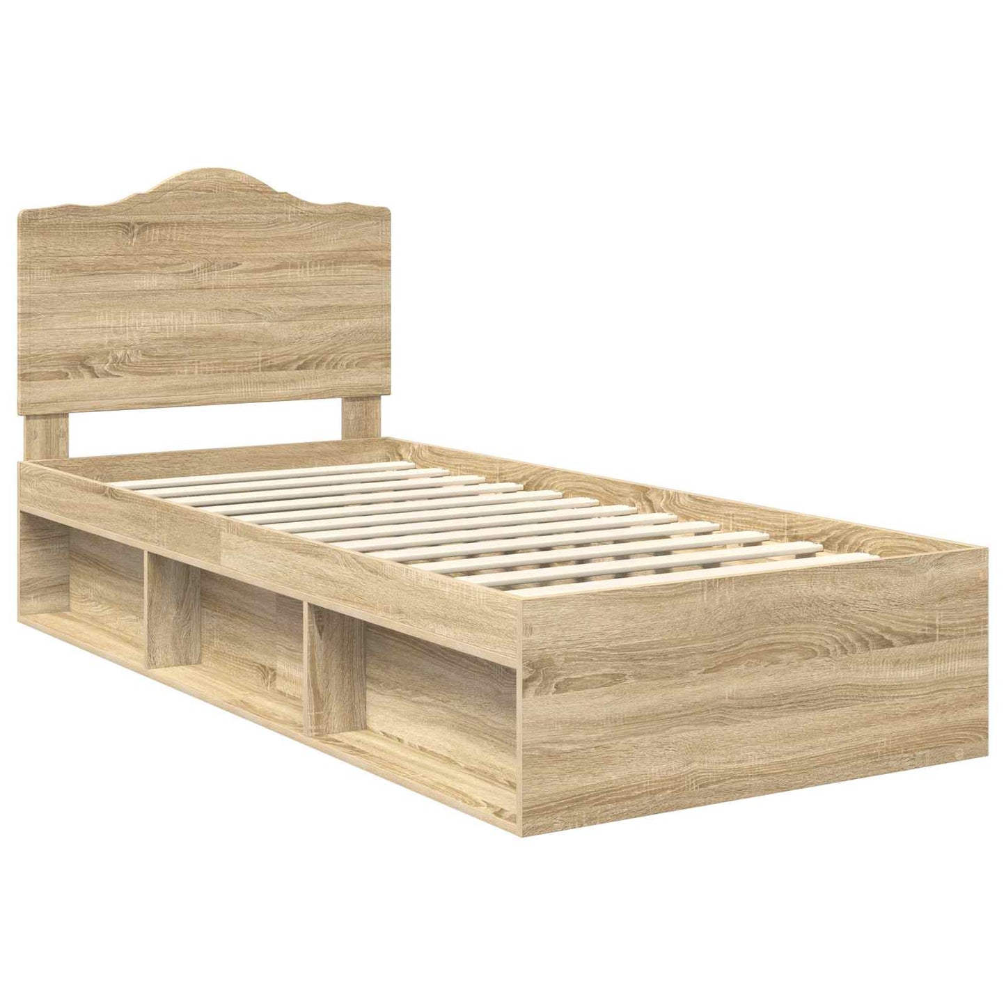 Bed Frame with Headboard Sonoma 90 x 190 cm Solid Pine Wood