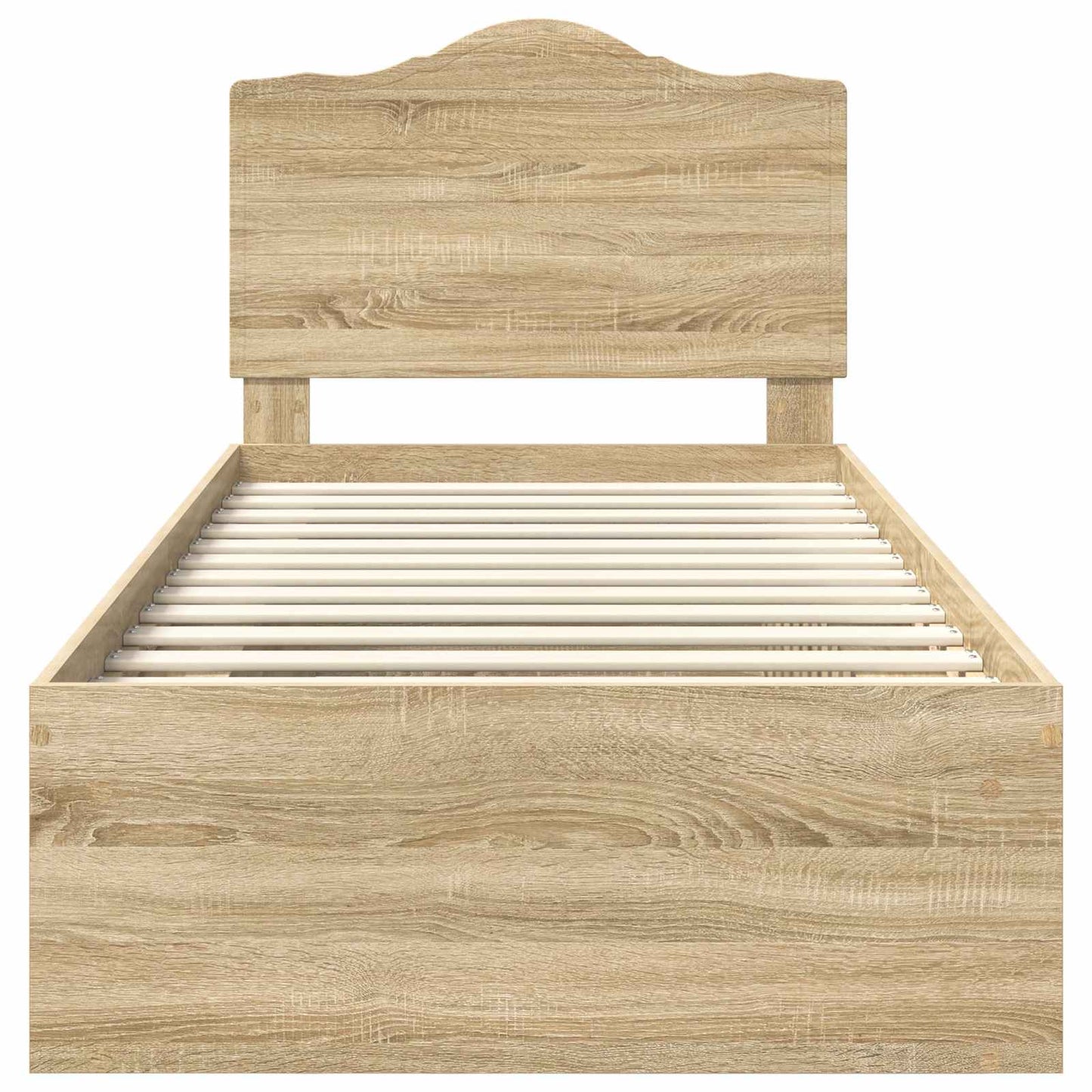Bed Frame with Headboard Sonoma 90 x 190 cm Solid Pine Wood