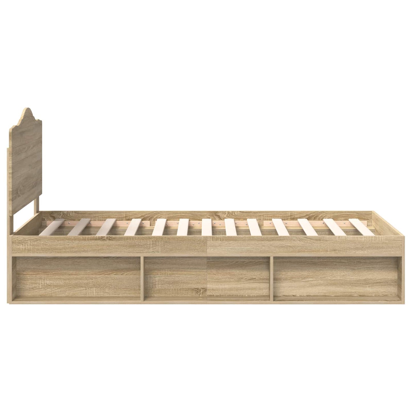 Bed Frame with Headboard Sonoma 90 x 190 cm Solid Pine Wood
