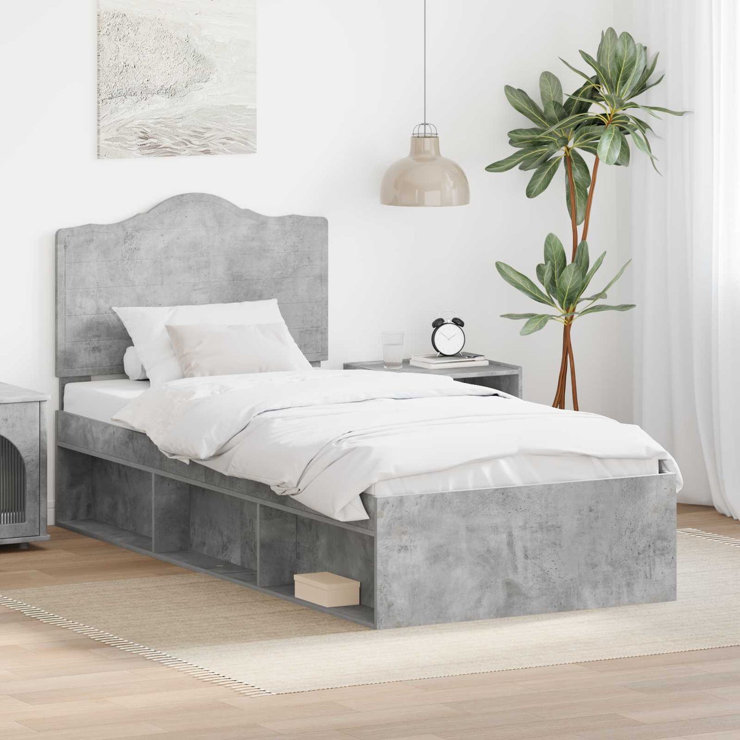 Bed Frame Concerte Grey 90 x 190 cm Solid Pine Wood