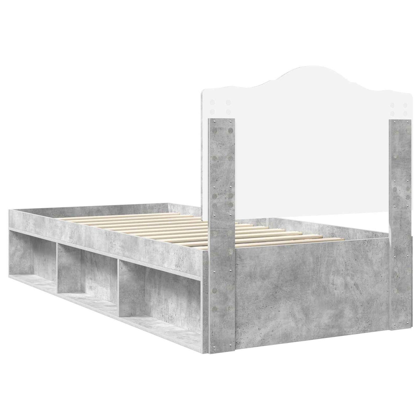 Bed Frame Concerte Grey 90 x 190 cm Solid Pine Wood
