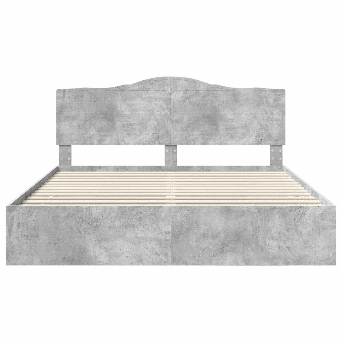 Bed Frame with Drawer Concrete Grey 200 x 200 cm Engineer Wood