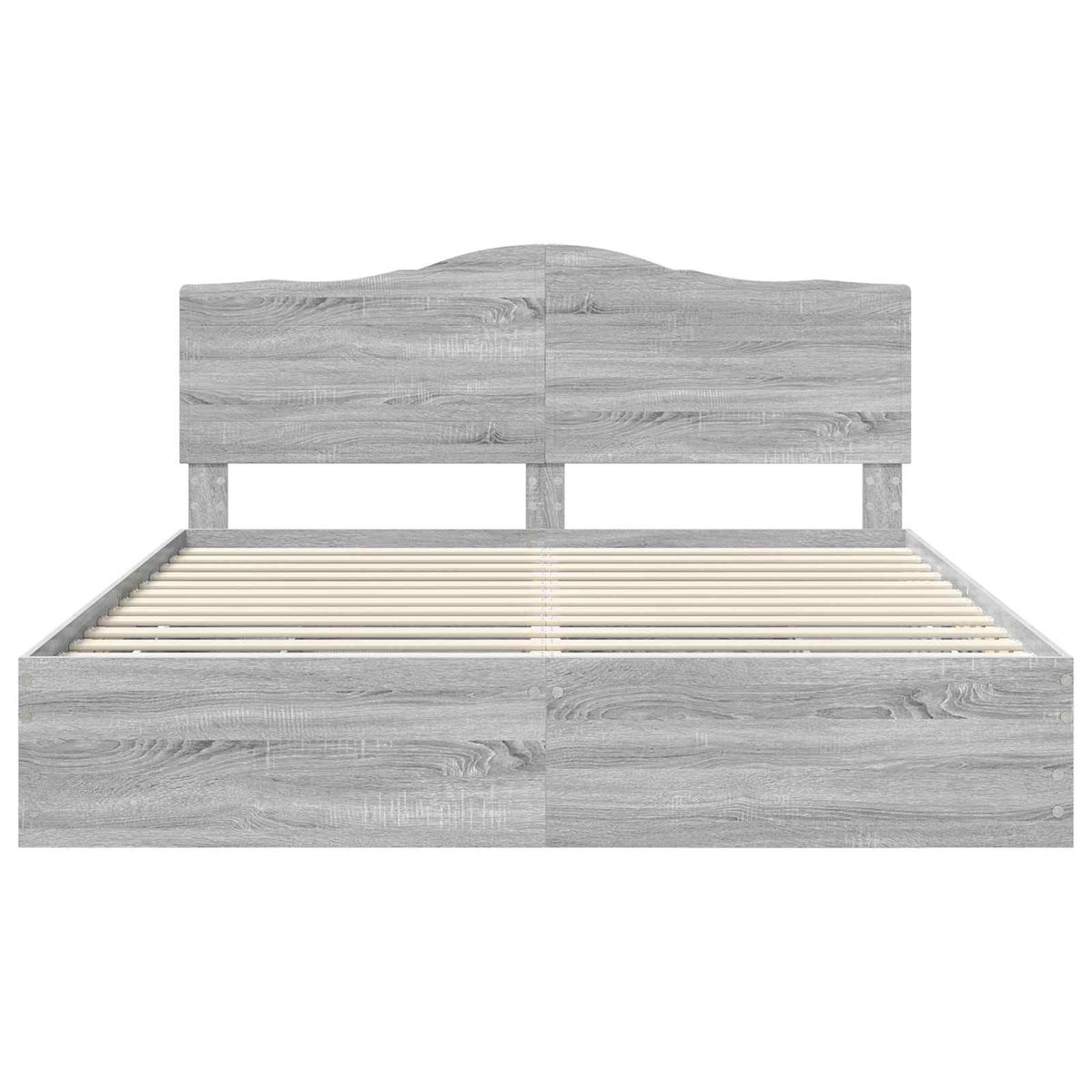 Bed Frame with Drawer Grey Sonoma 200 x 200 cm Engineer Wood