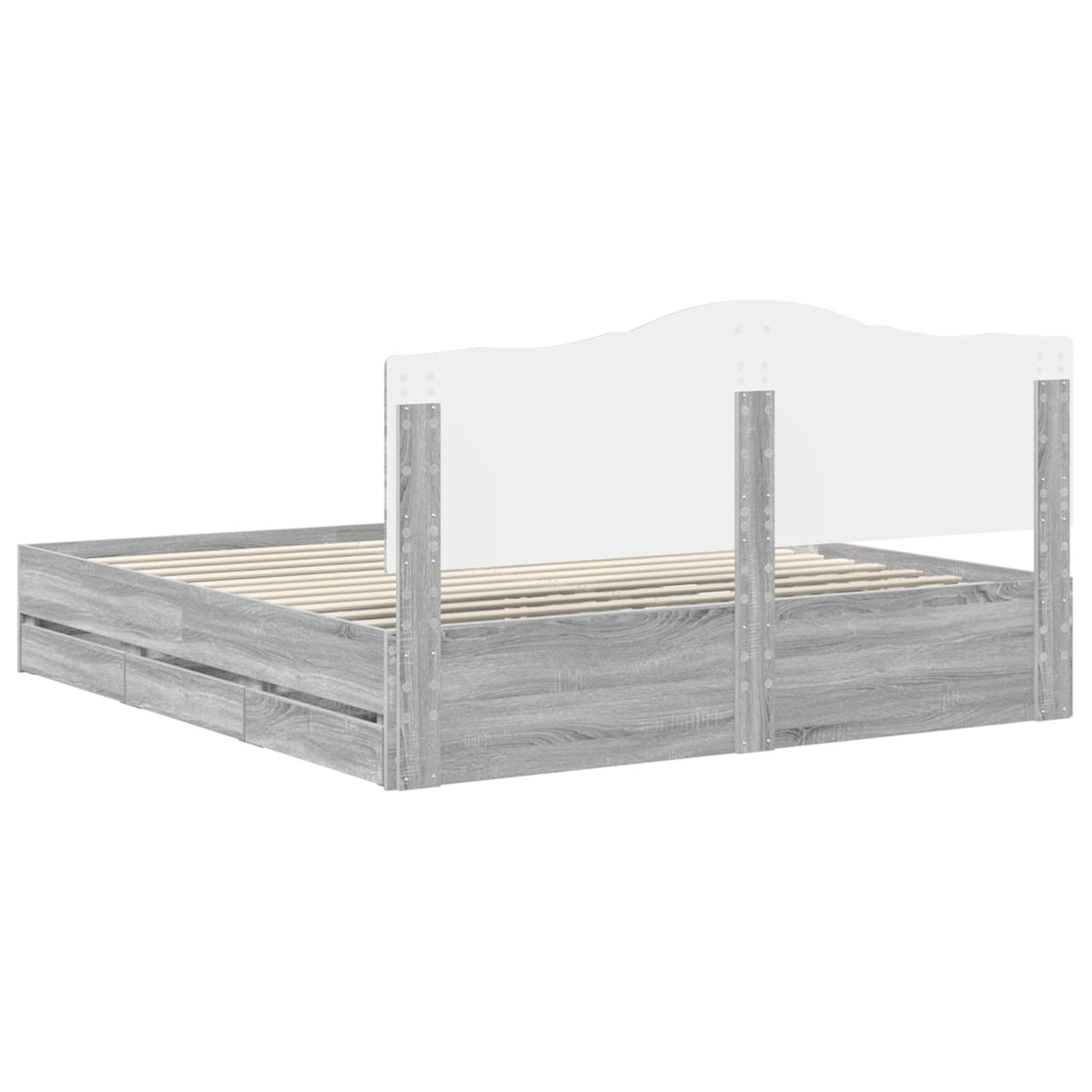 Bed Frame with Drawer Grey Sonoma 180 x 200 cm Engineer Wood