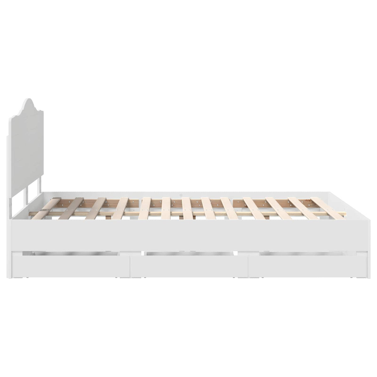 Bed Frame with Drawer White 160 x 200 cm Engineer Wood