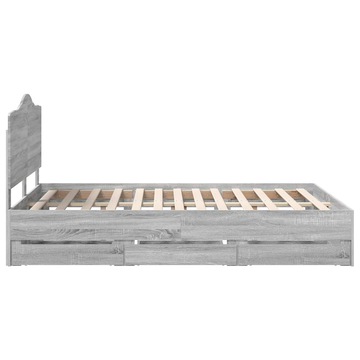 Bed Frame with Drawer Grey Sonoma 160 x 200 cm Engineer Wood