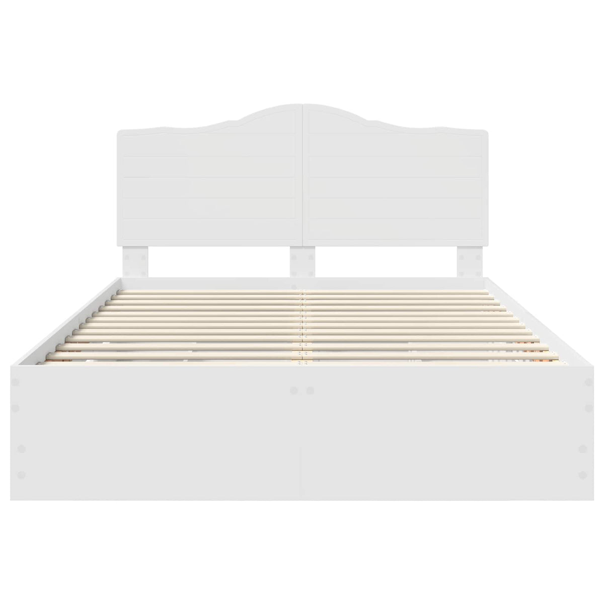 Bed Frame with Drawer White 140 x 190 cm Engineer Wood
