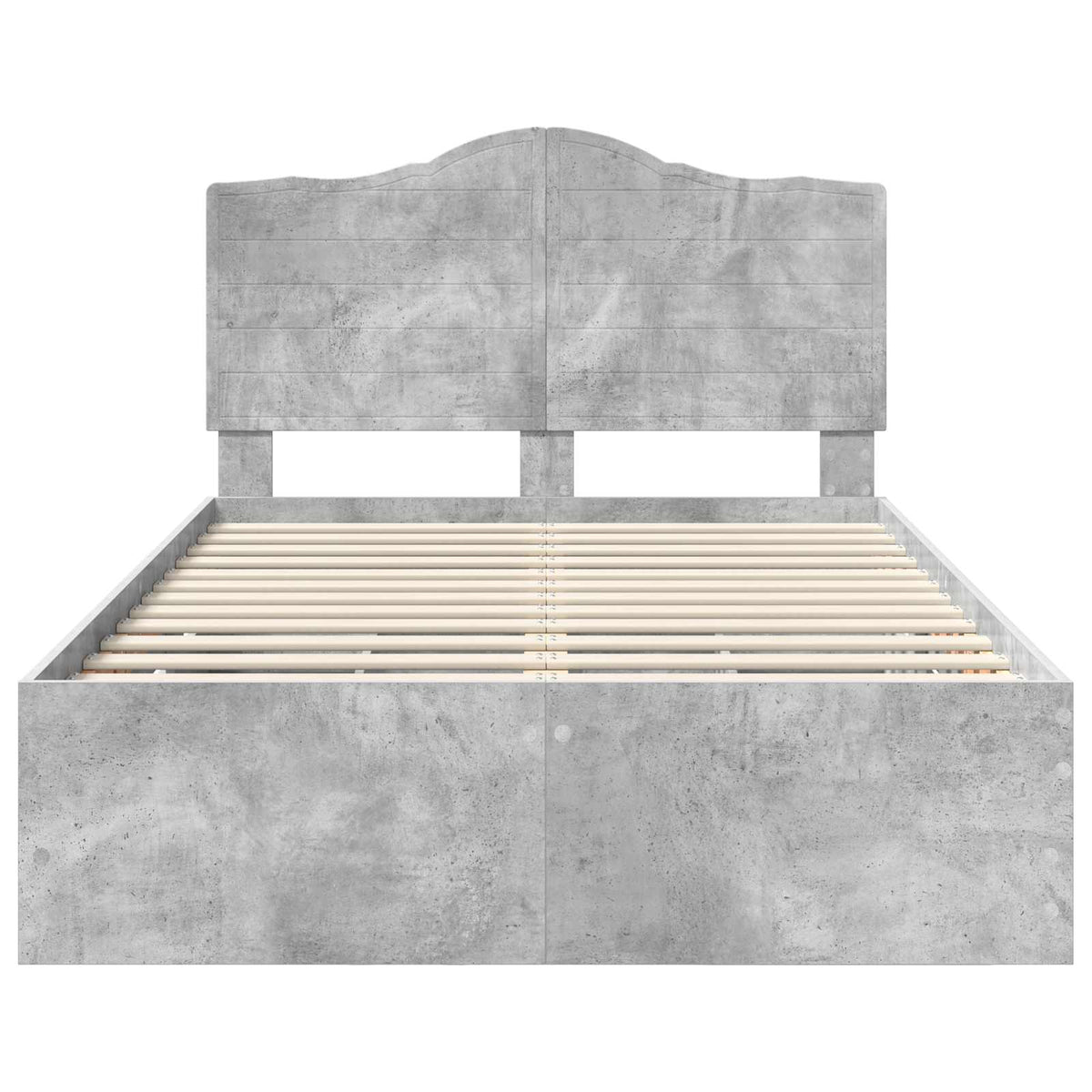 Bed Frame with Drawer Concrete Grey 135 x 190 cm Engineer Wood