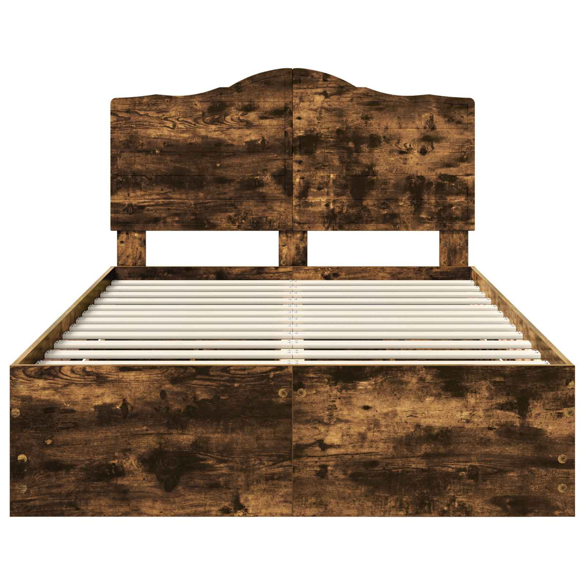 Bed Frame with Drawer Smoked Oak 135 x 190 cm Engineer Wood