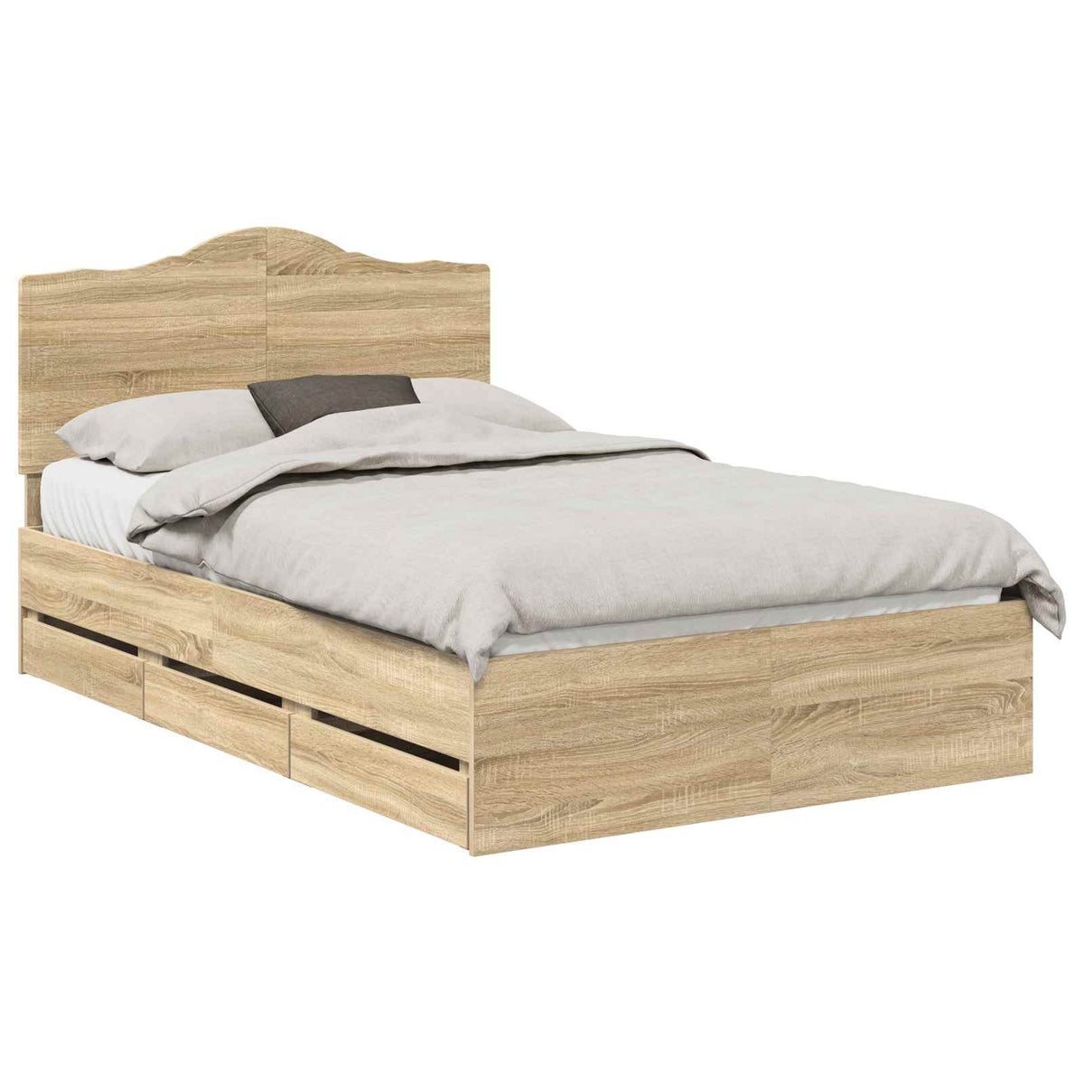 Bed Frame with Drawer Sonoma Oak 120 x 190 cm Engineer Wood