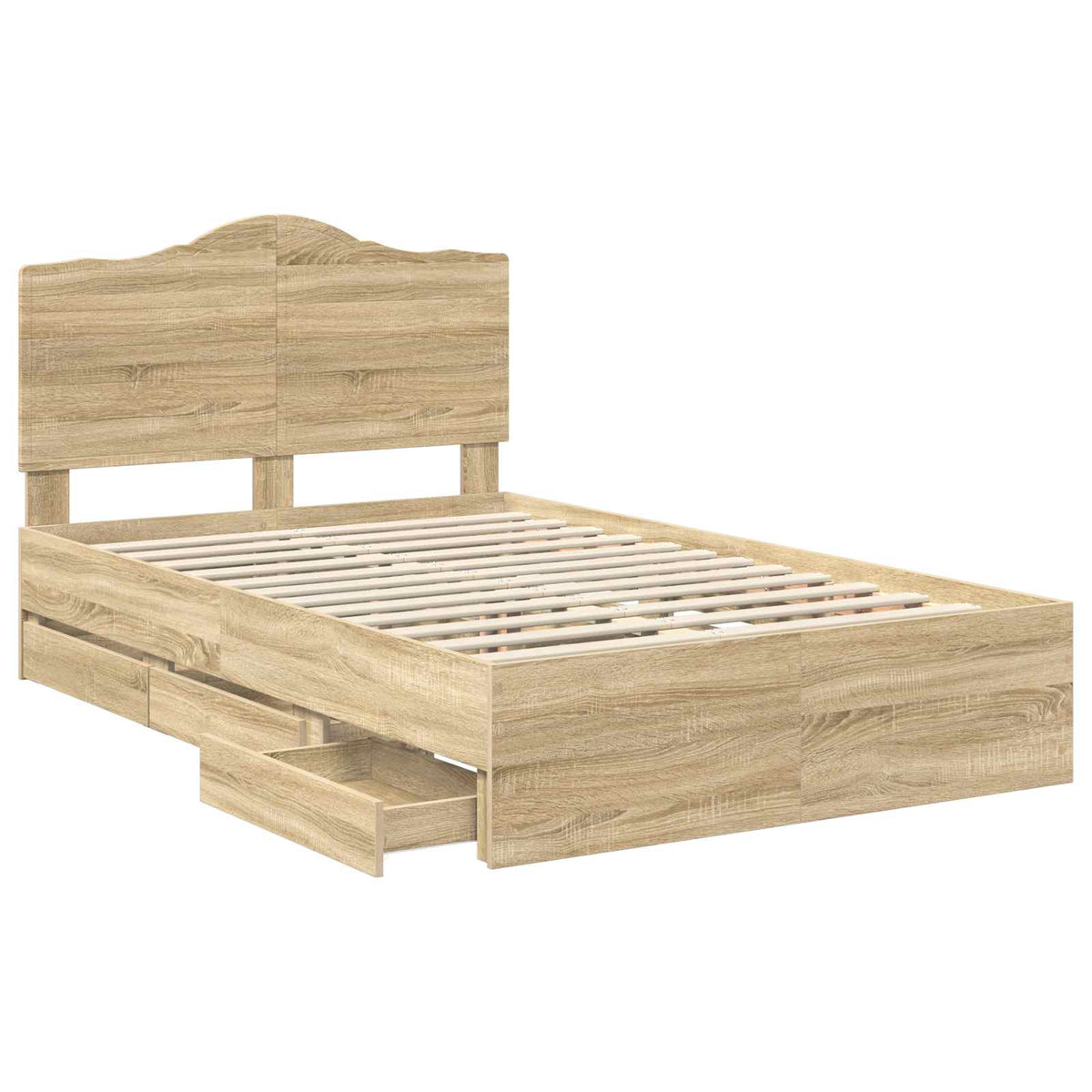 Bed Frame with Drawer Sonoma Oak 120 x 190 cm Engineer Wood