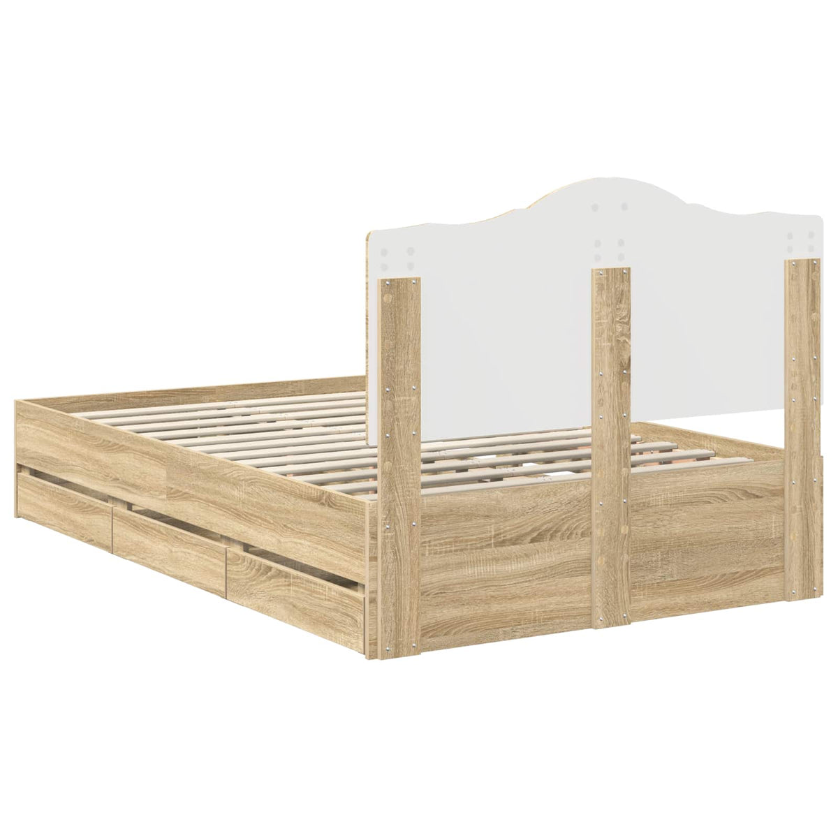 Bed Frame with Drawer Sonoma Oak 120 x 190 cm Engineer Wood